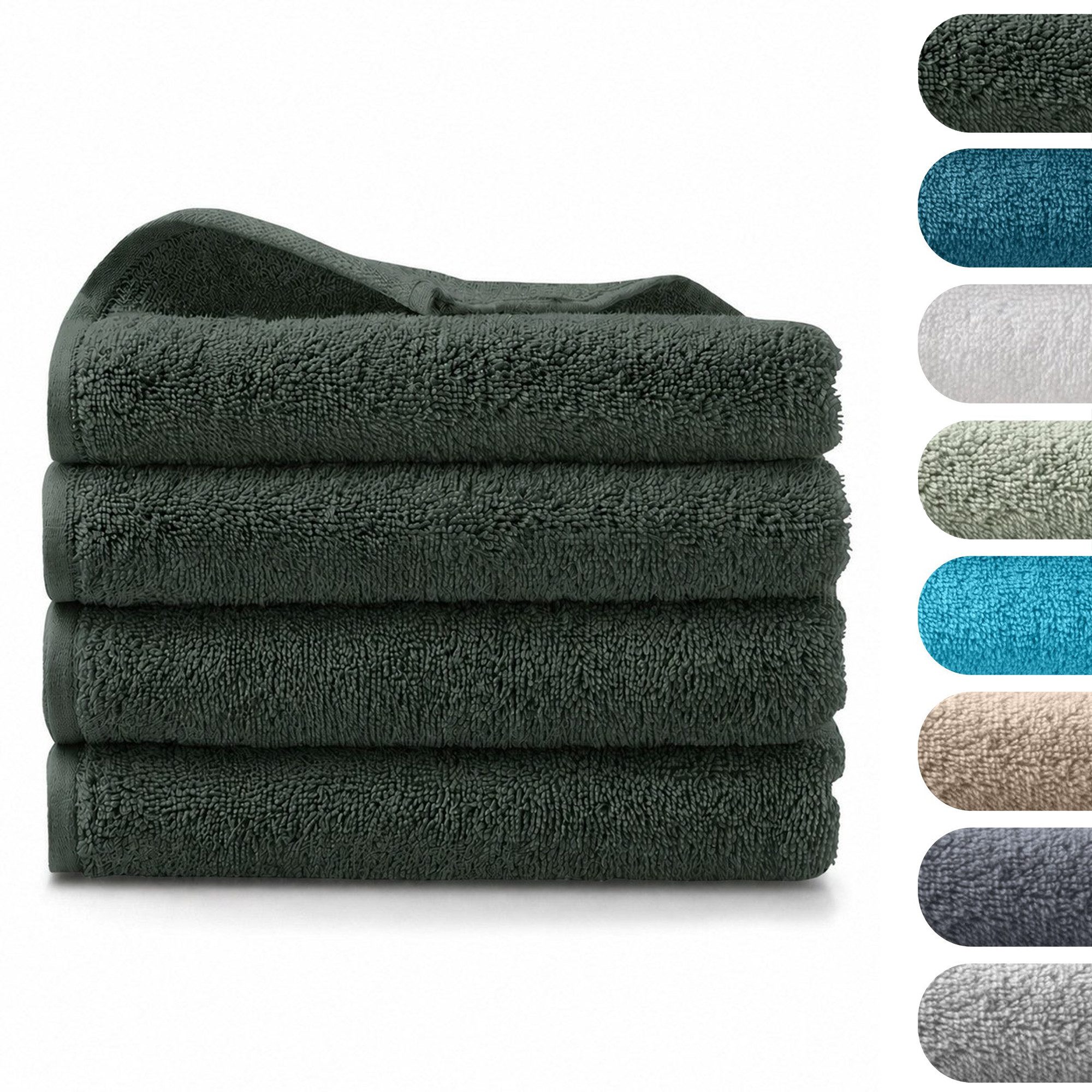 BARBONS Badetücher Duschtücher Set, Handtücher 4-tlg 70x140cm Badetuch, Handtuch, (4-St), Walkfrottee, 100% Baumwolle, saugstark, weich