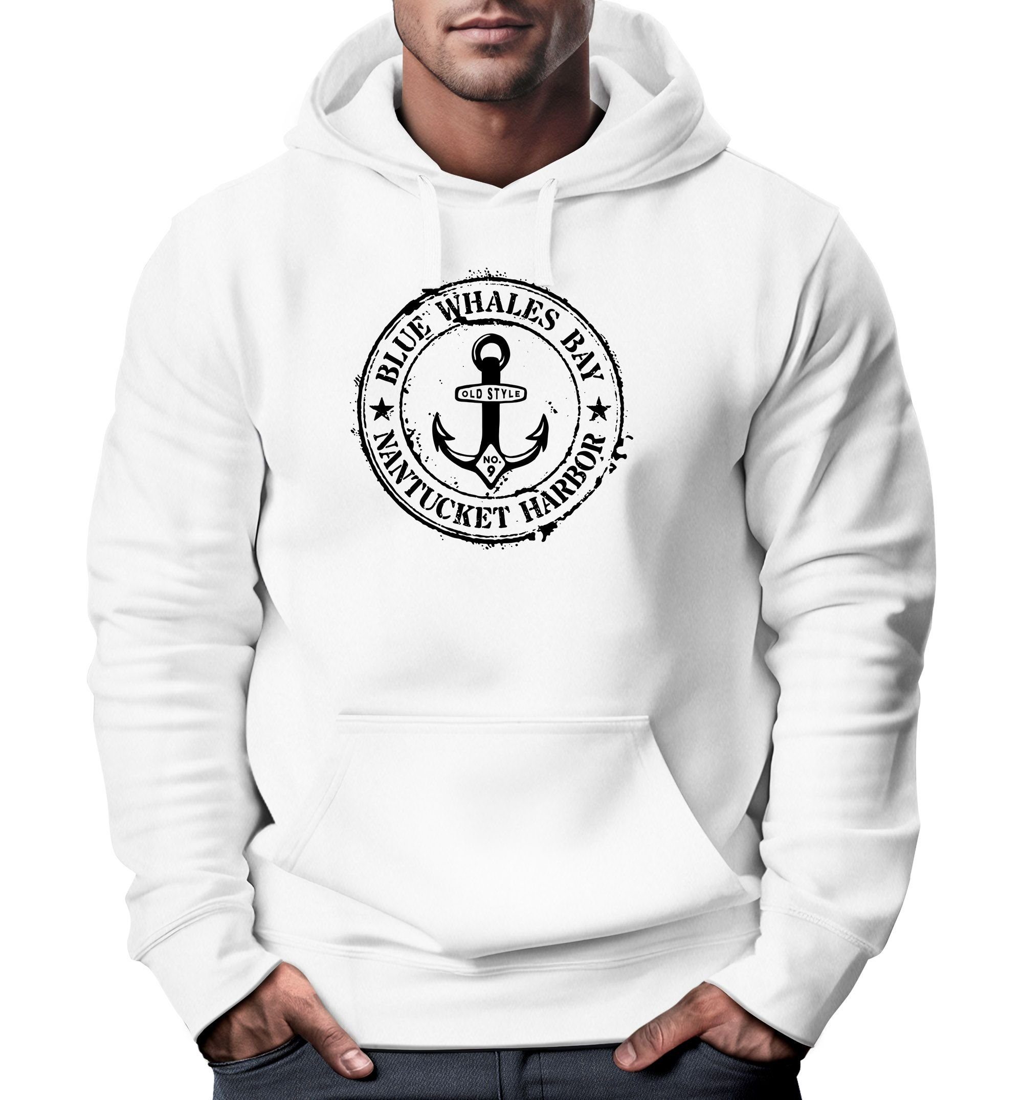 Neverless Hoodie Hoodie Herren maritimes Anker Motiv Anchor Print Vintage S günstig online kaufen