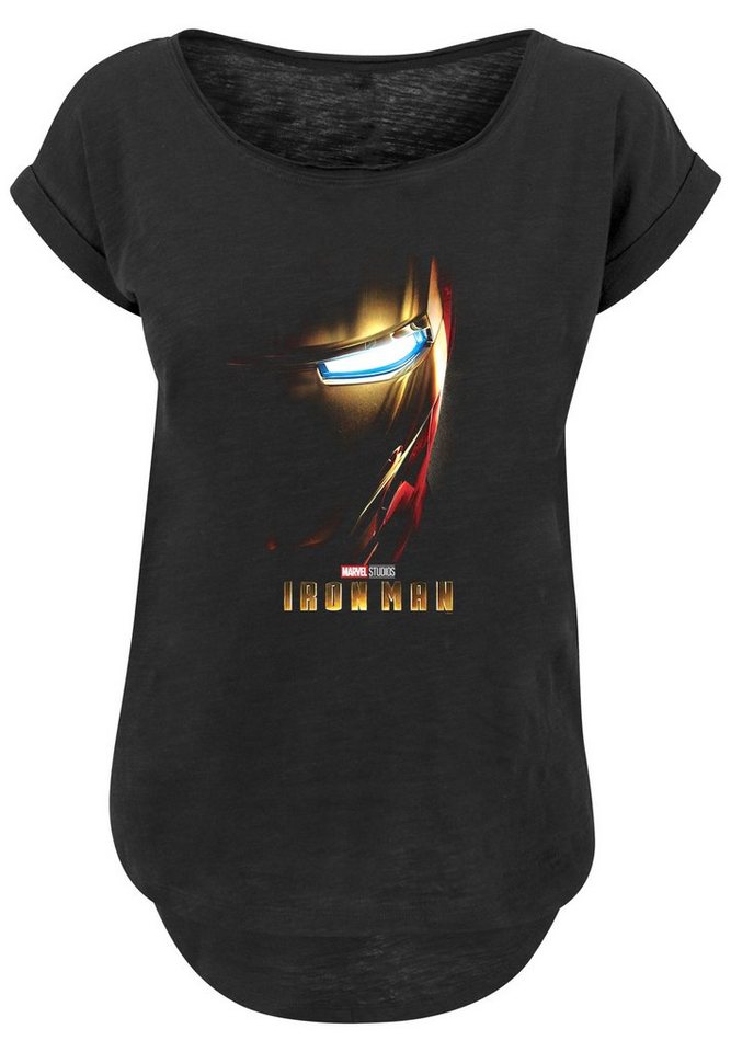 F4NT4STIC T-Shirt Marvel Studios Iron Man Poster Print, Hinten extra lang  geschnittenes Damen T-Shirt