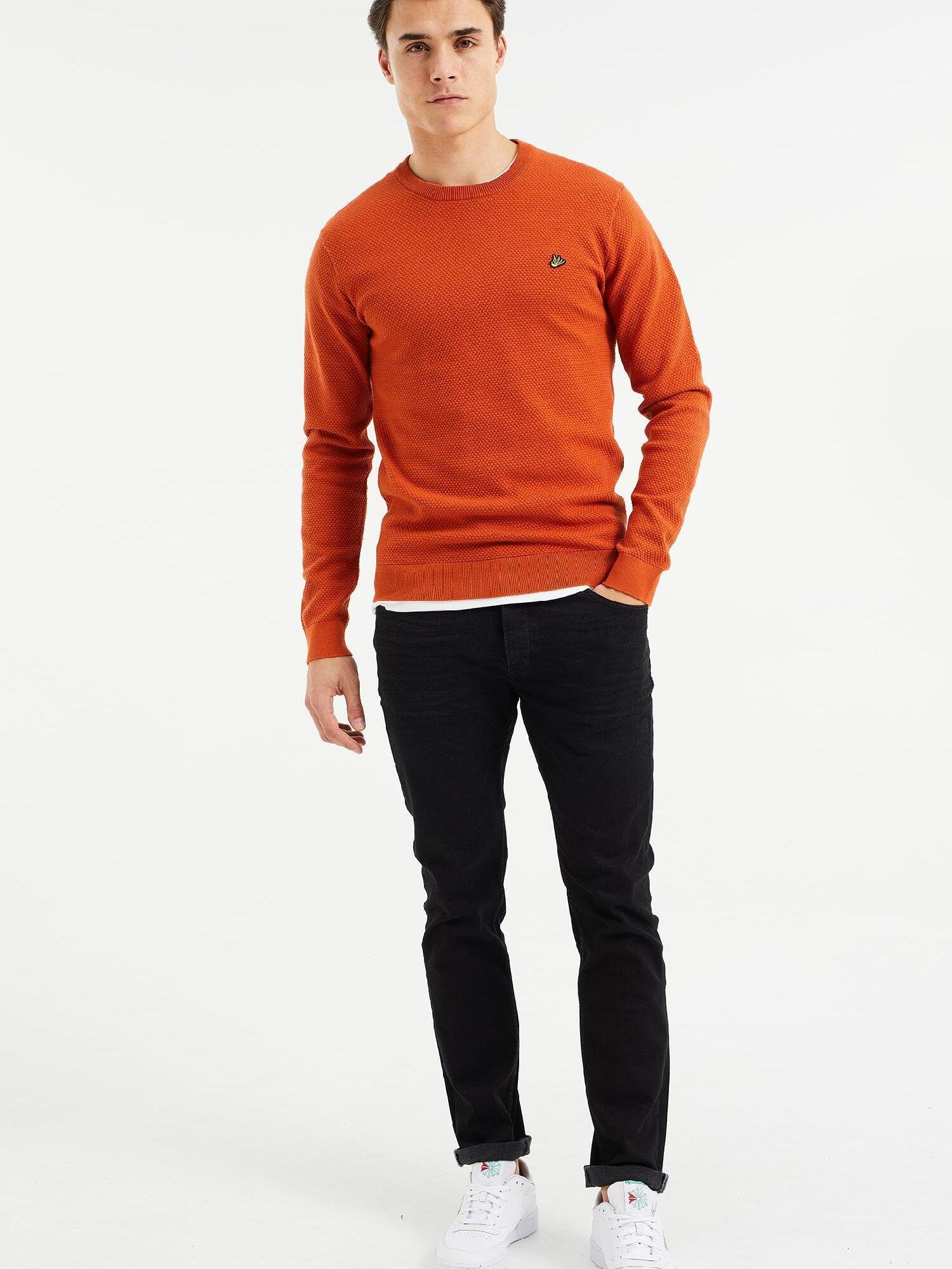 Orange Sweater (1-tlg) Fashion WE