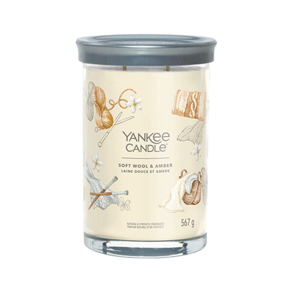 Yankee Candle Duftkerze Aromatic candle Signature tumbler large Soft Wool & Amber 567 g