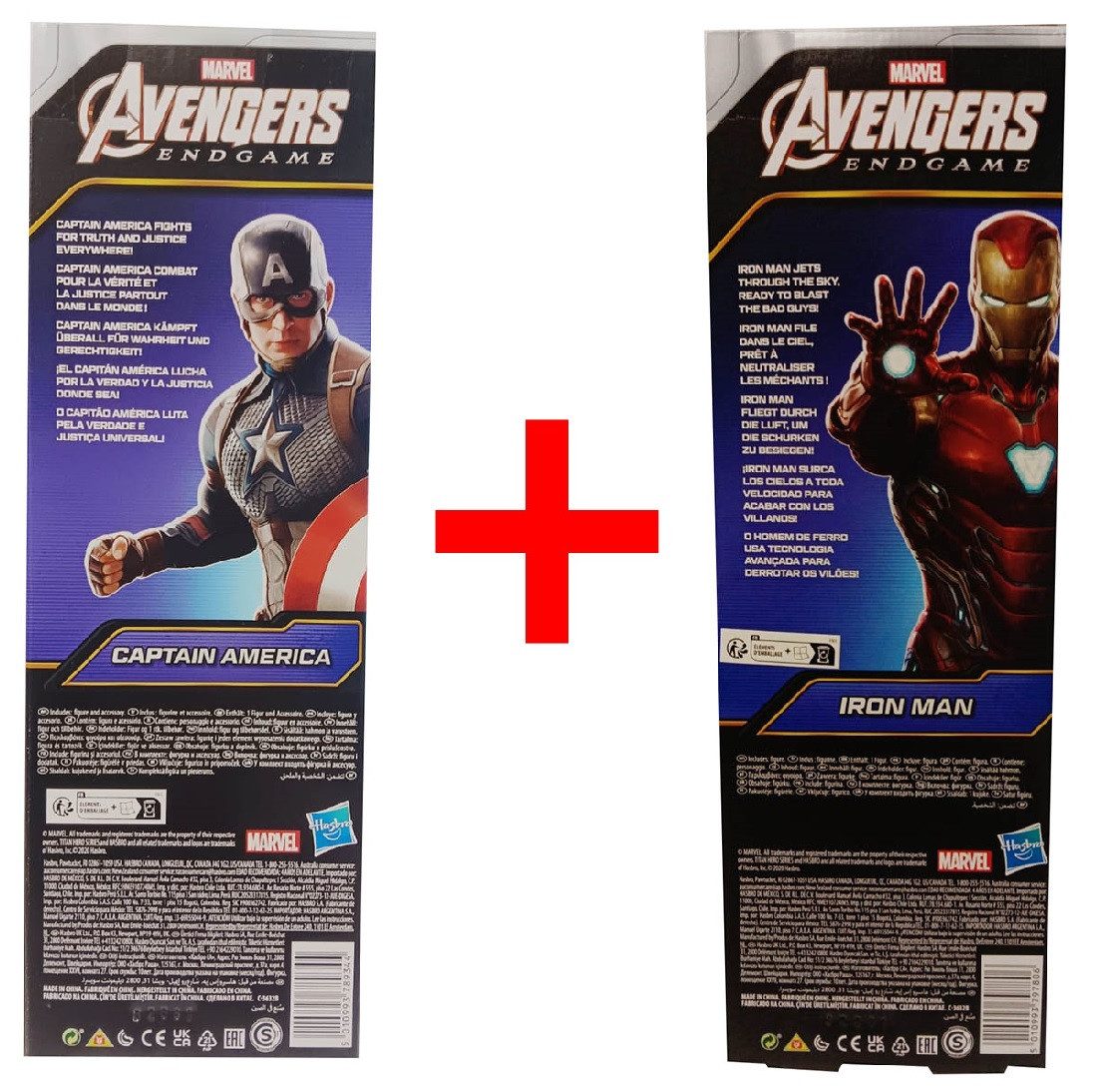 MARVEL Actionfigur Marvel Avengers Endgame Titan Hero Series Captain America + Iron Man