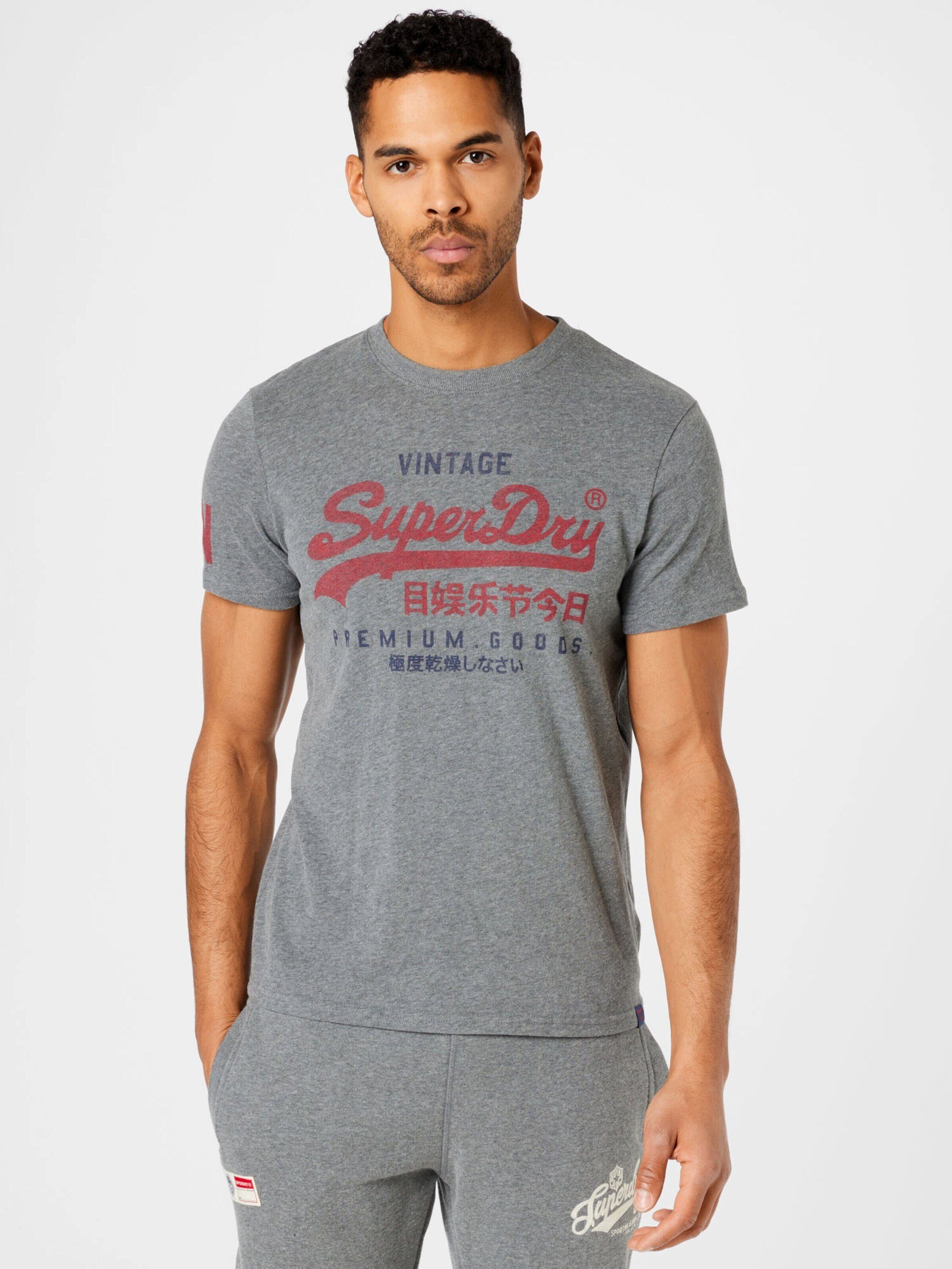 Superdry T-Shirt Meliert Grau (1-tlg)