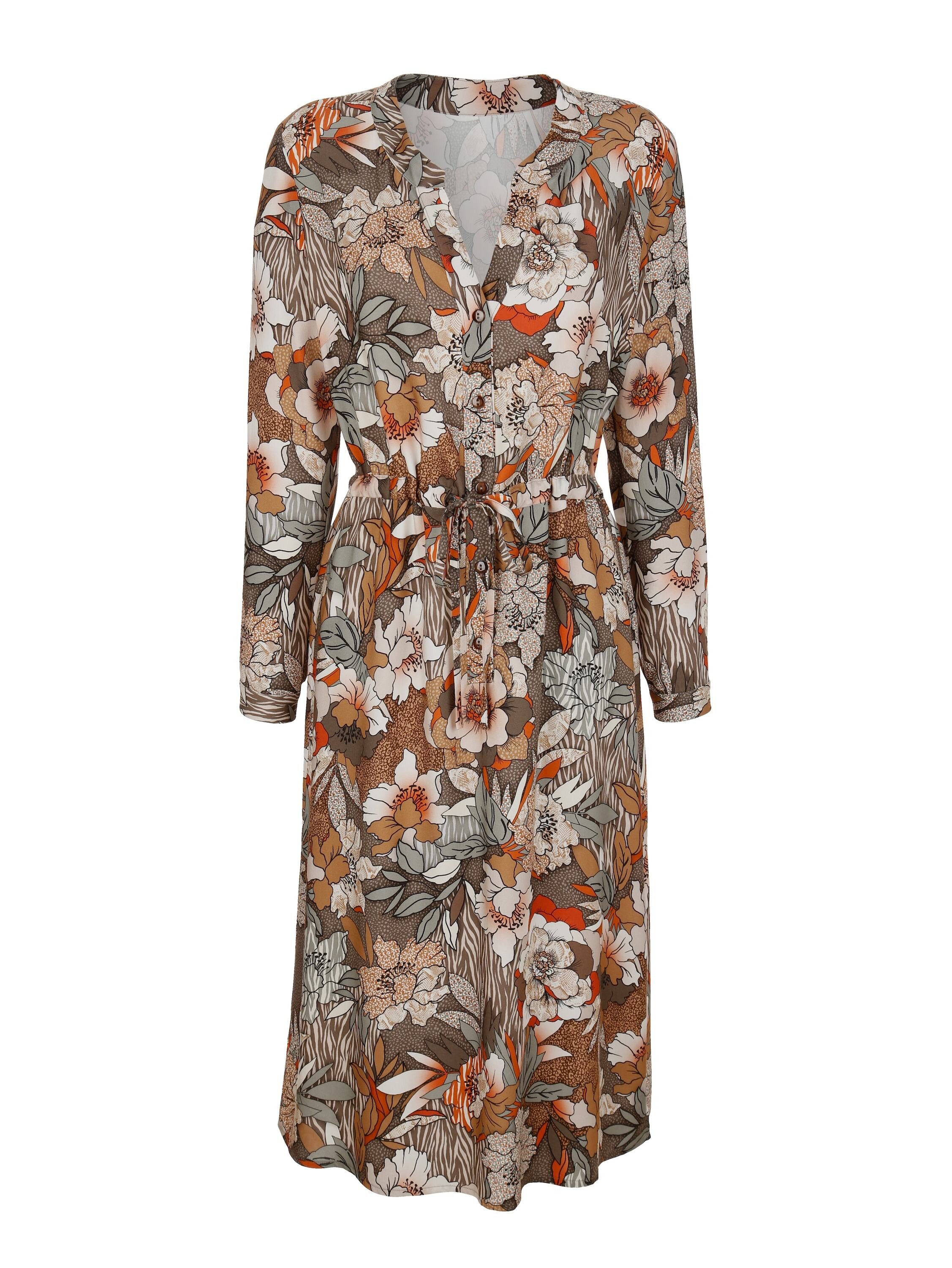 Alba Moda Druckkleid Kleid mit Bindegürtel