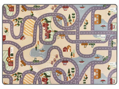 Kinderteppich Autoteppich Spielteppich - verschiedene Spielwelten, Primaflor-Ideen in Textil, rechteckig, Höhe: 6,5 mm