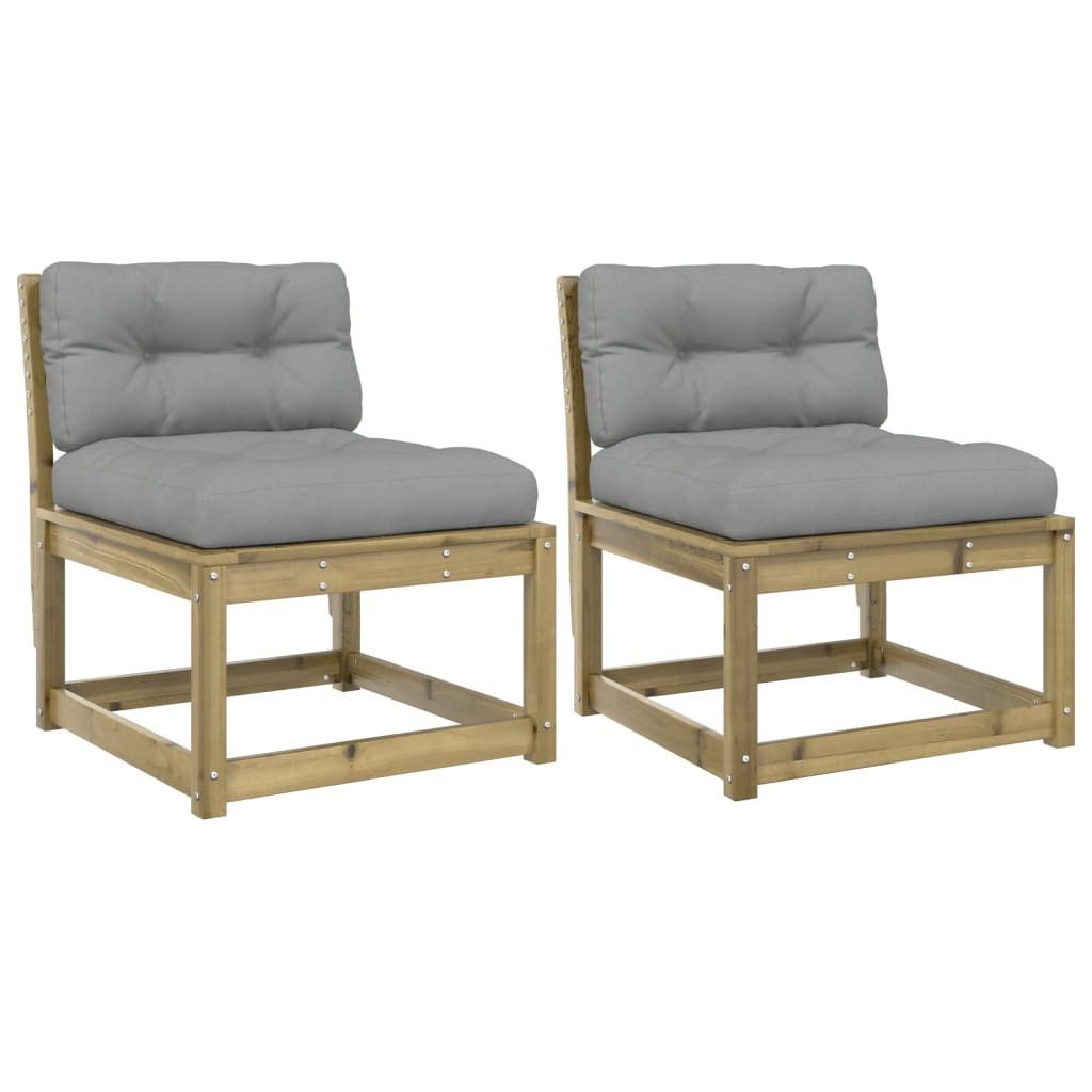 vidaXL Loungesofa Gartensofas mit Kissen 2 günstig online kaufen