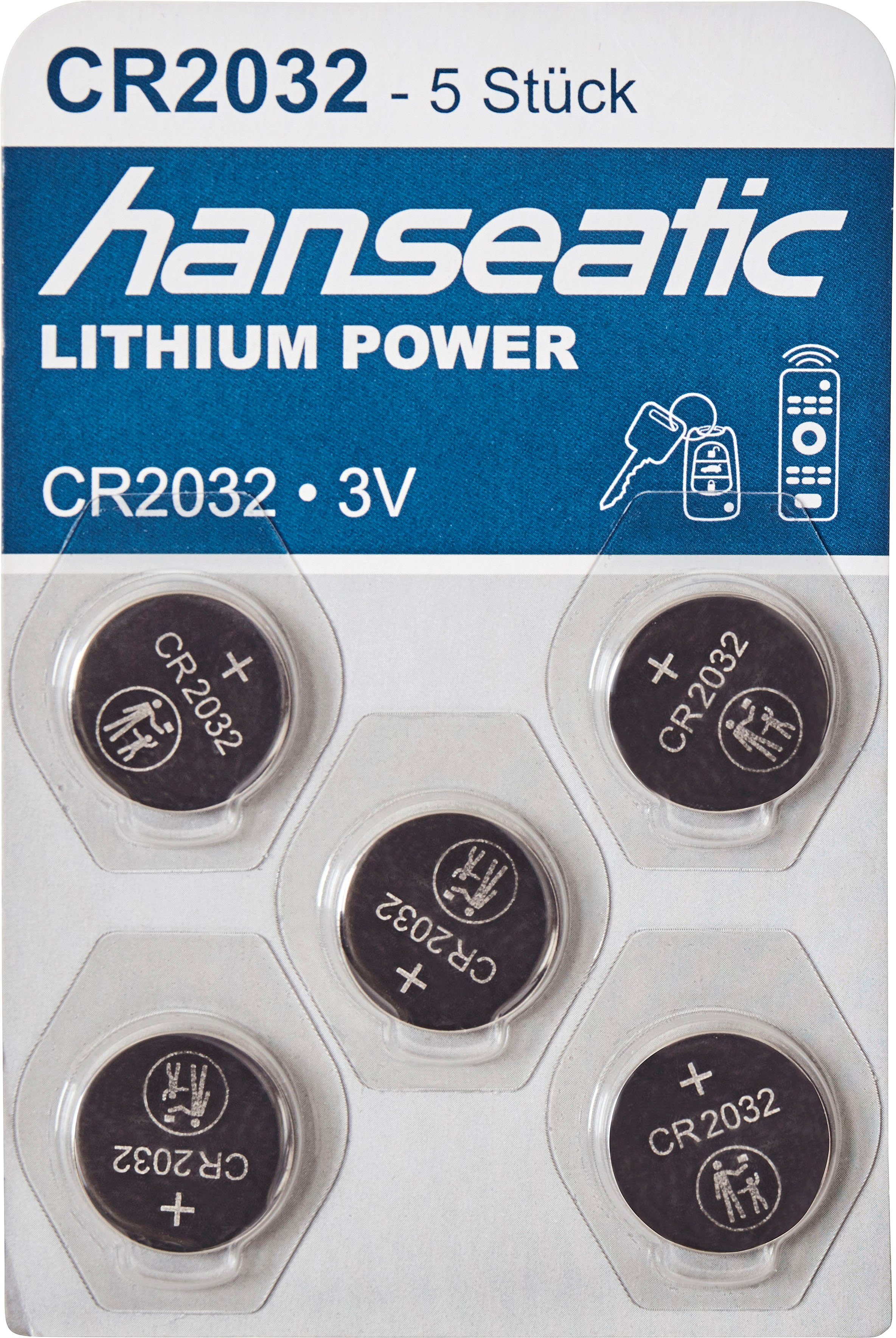 St), Stück CR 15 CR (15 Set 5x 2025 2032 Hanseatic CR2032 Mix Batterie 10x Batterie, +