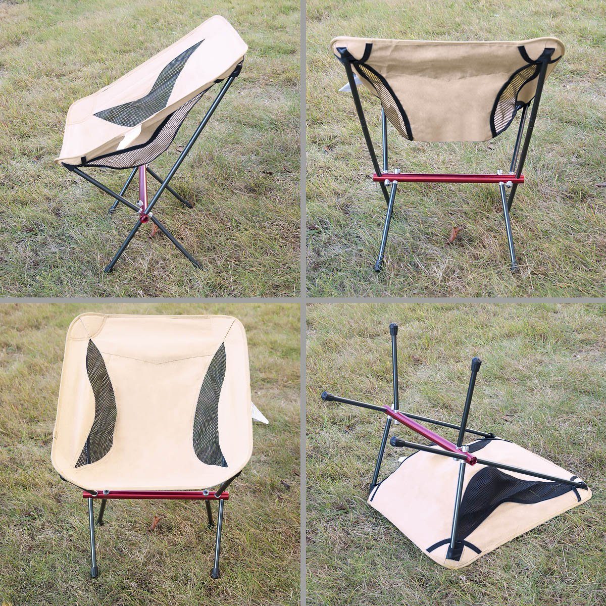 Aluminium aus belastbar ultraleicht & MidGard Beige Polyester Campingstuhl Klappstuhl 140kg bis