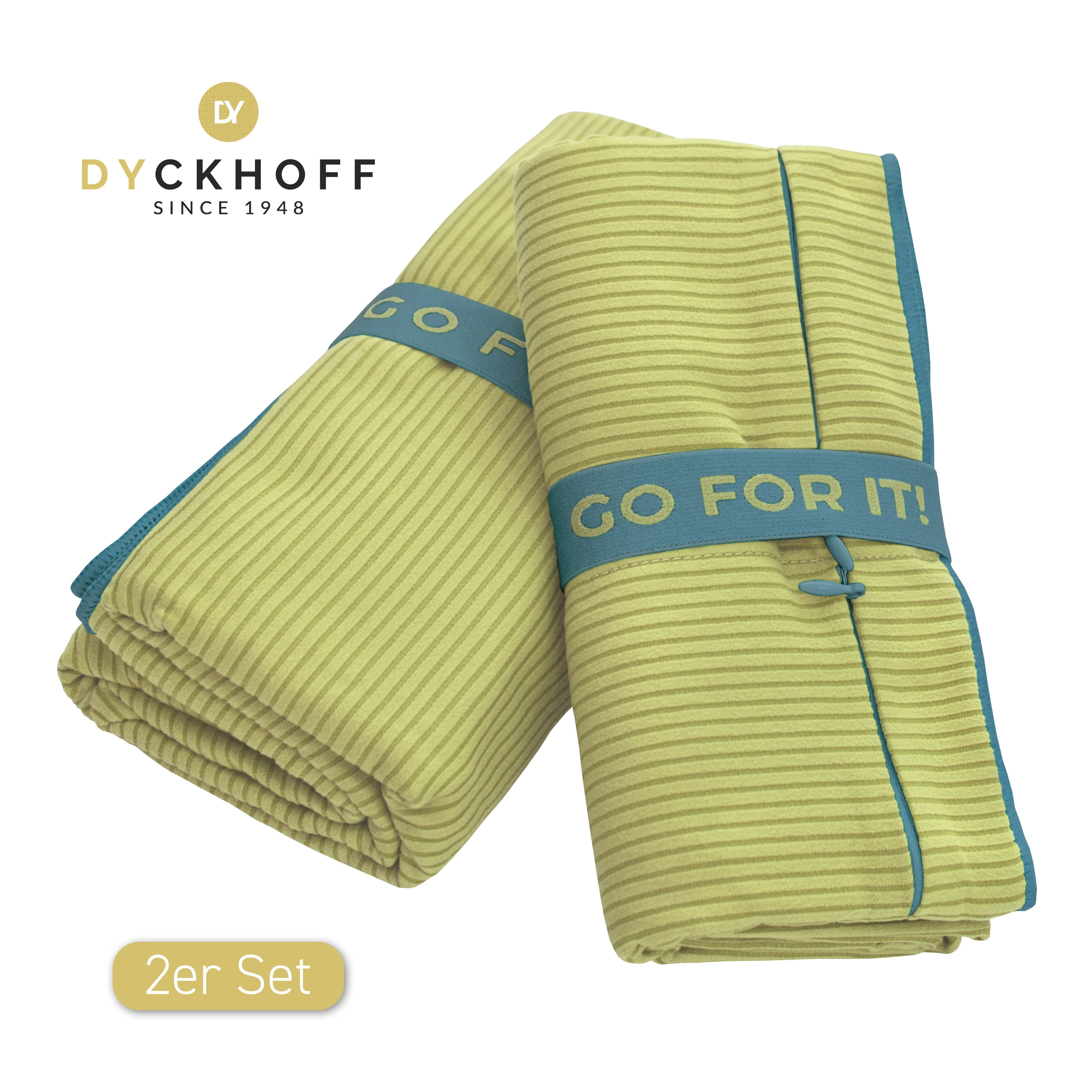 Dyckhoff Handtuch Mikrofaser Sporttuch Struktur, Microfaser (2-St), Mit Überstülpkapuze, Schnelltrocknend, Leicht, Reißverschlusstasche