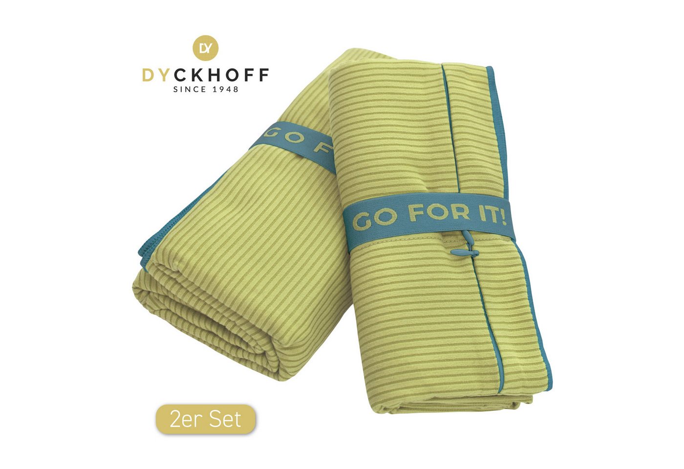 Dyckhoff Handtuch Mikrofaser Sporttuch Struktur, Microfaser (2-St), Mit Überstülpkapuze, Schnelltrocknend, Leicht, Reißverschlusstasche