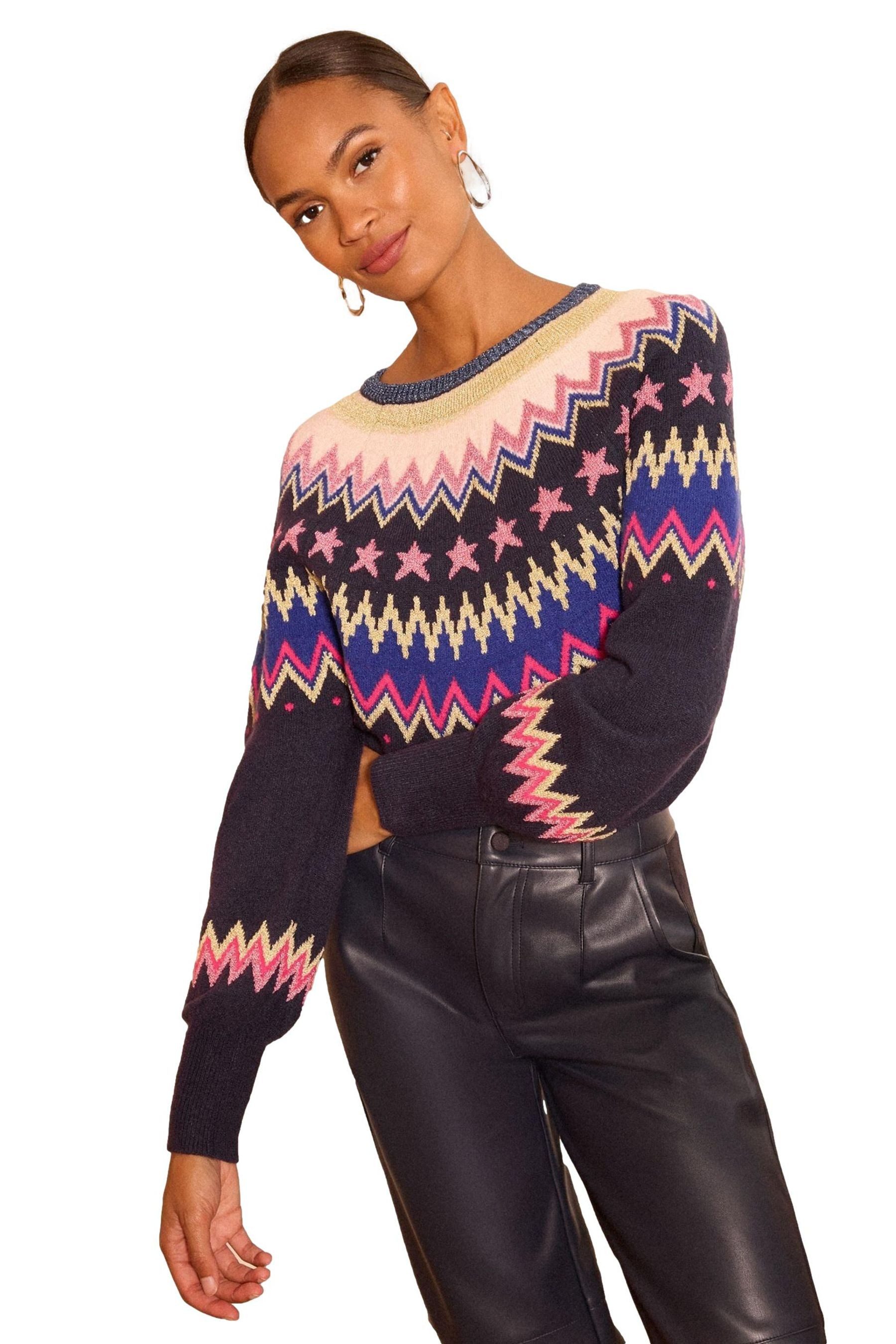 Love & Roses Rundhalspullover Love & Roses Gemusterter Pullover, Regular (1-tlg)