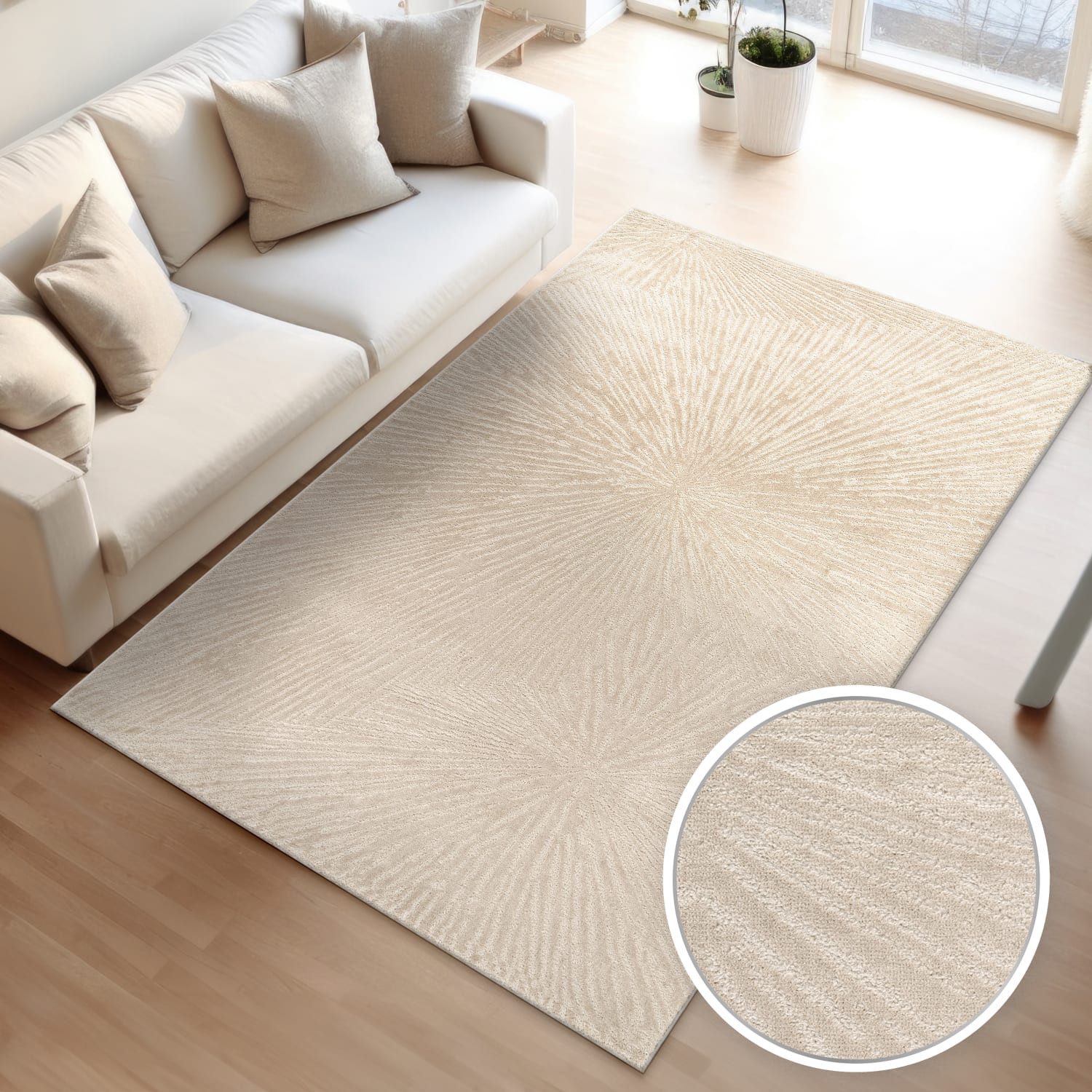 TT Home Teppich Diele, Esszimmer, Flur, Schlafzimmer, Wohnzimmer, Rechteckig, Höhe: 13 mm, Wohnzimmer Teppich Esszimmer Kurzflor Boho Design Skandinavisch Abstra