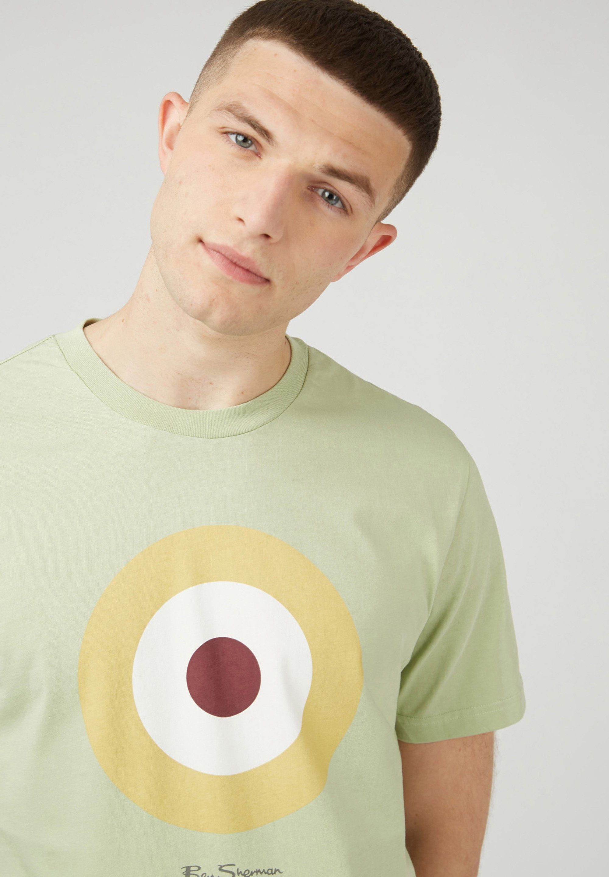 Ben Sherman T-Shirt Signature Target bedrucktes Tee Grafisch T-Shirt pistachio