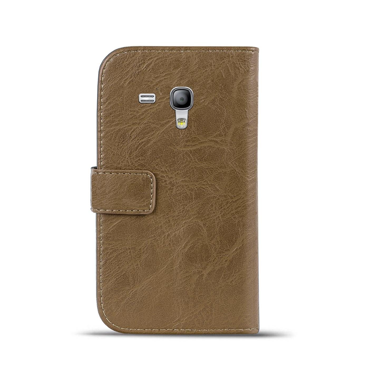 CoolGadget Handyhülle Retro Klapphülle für Samsung Galaxy S3 Mini 4 Zoll, Schutzhülle Wallet Case Kartenfach Hülle für Samsung Galaxy S3 Mini