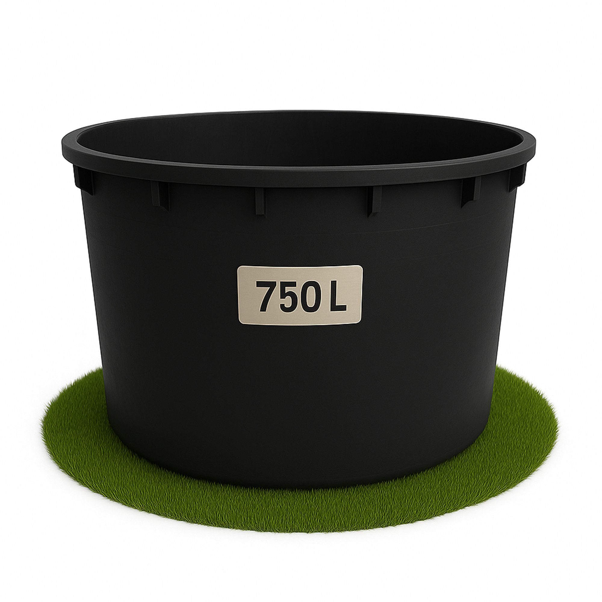 ONDIS24 Regentonne Regenfass XXL Regenwassertank aus schwarzem Kunststoff, 750 l, Robust & UV-Beständig