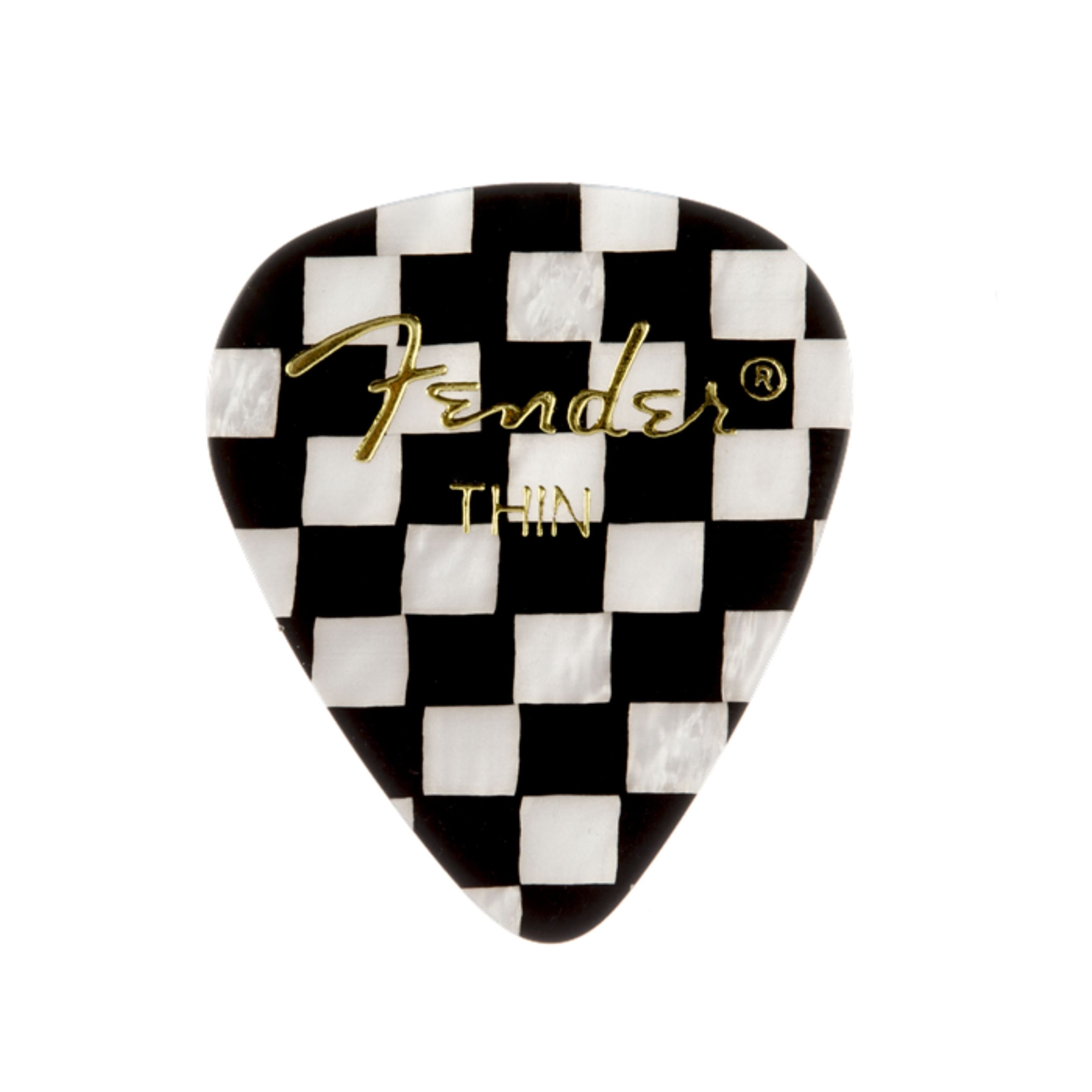 Fender Plektrum, Picks 351 Checker Thin 12er Set Premium Celluloid - Plektren Set