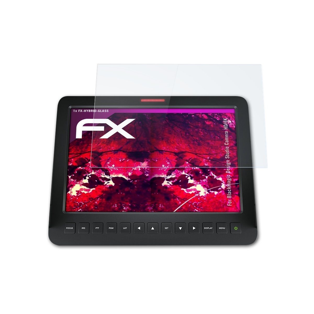 atFoliX Schutzfolie Panzerglasfolie für Blackmagic Studio Camera HD/4K, Ultradünn und superhart