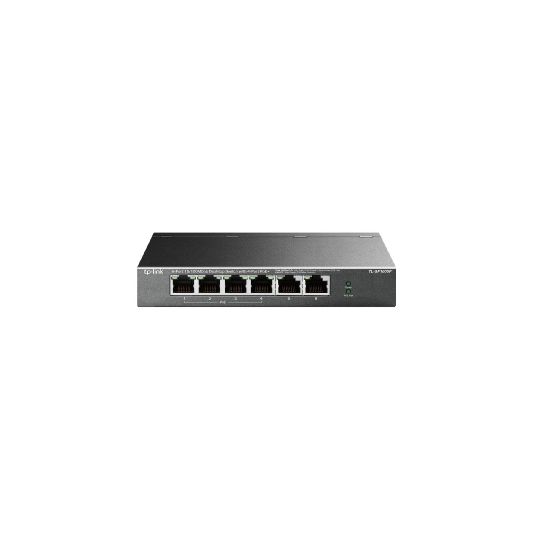 tp-link 6-Port 10/100Mbit/s-Desktop-Switch mit 4-Port PoE+ Netzwerk-Switch