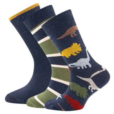 Ewers Socken Ewers Jungen 3er Pack Strümpfe Jungen Socken Dino (3-Paar)