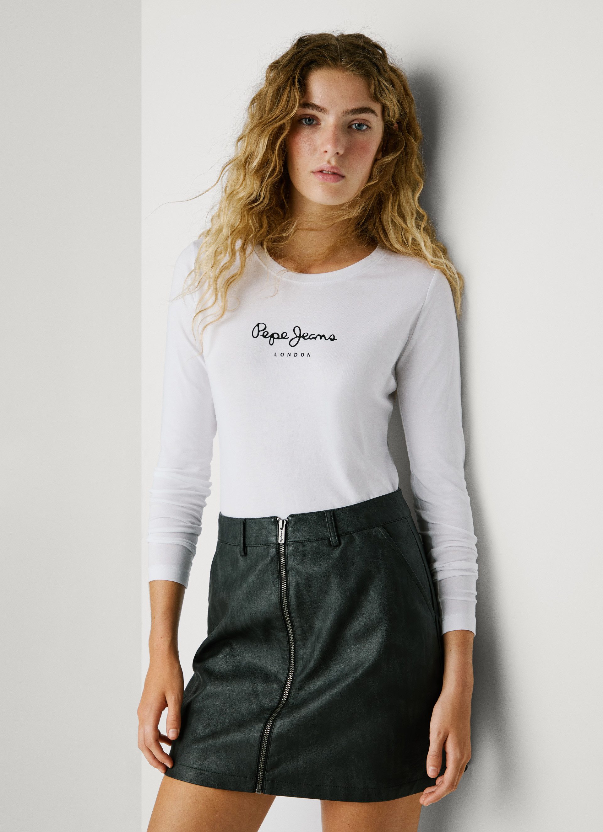 Pepe Jeans Langarmshirt NEW VIRGINA L/S mit Logo-Print