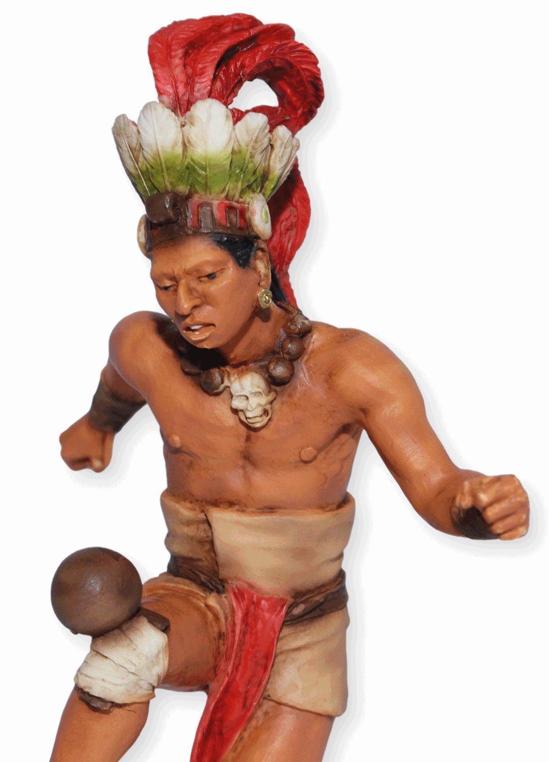 Castagna Dekofigur Native American Figur mit spielend Maya Dekofigur Sammlerfigur H Castagna Ball 17,5 cm Dekofigur