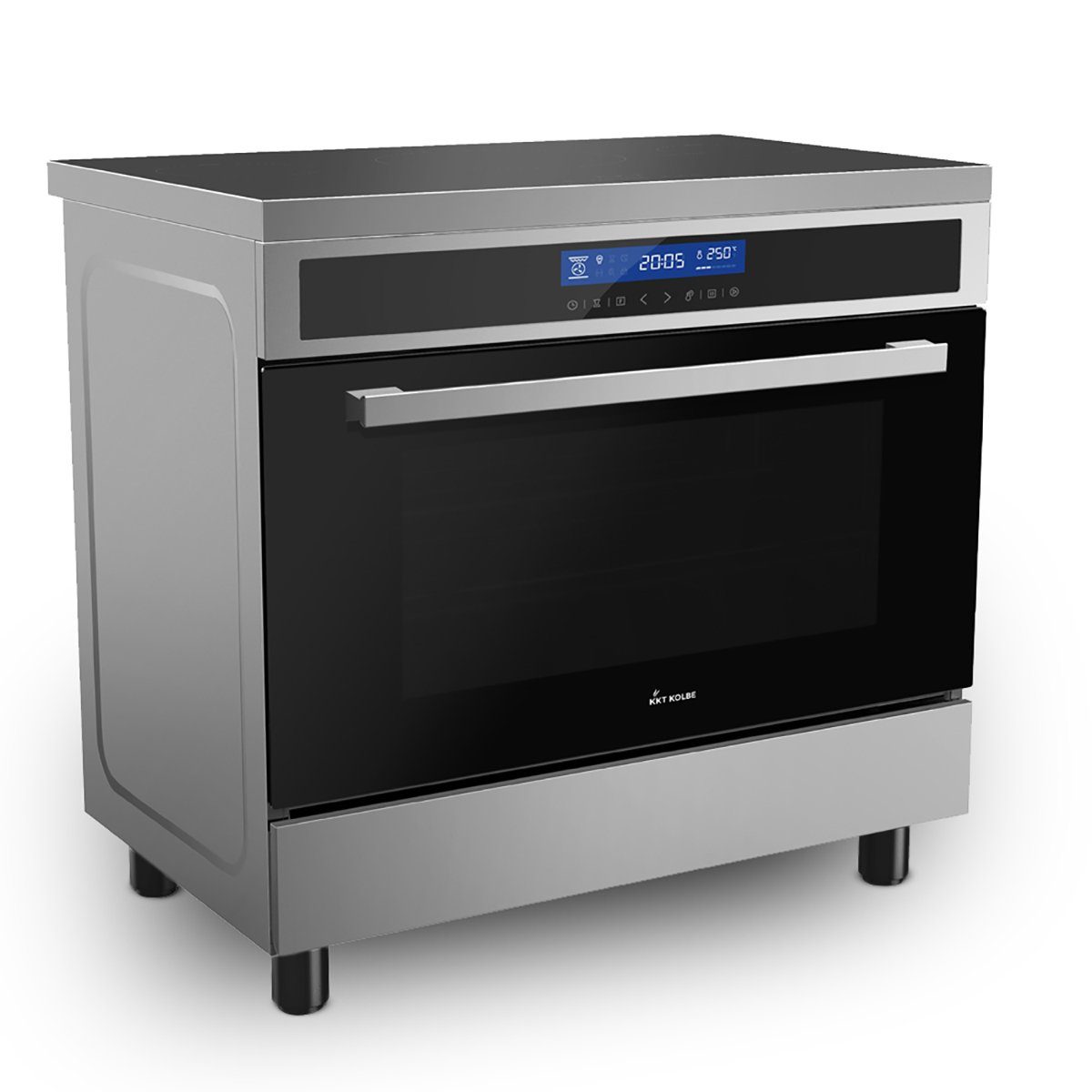 KKT KOLBE Elektro-Herd-Set Standherd Induktionsherd CC9001IND, mit Teleskop-Vollauszug, 90cm / Backofen / 4 Zonen / Flexzone / 15 Heizstufen / Grill / Touch