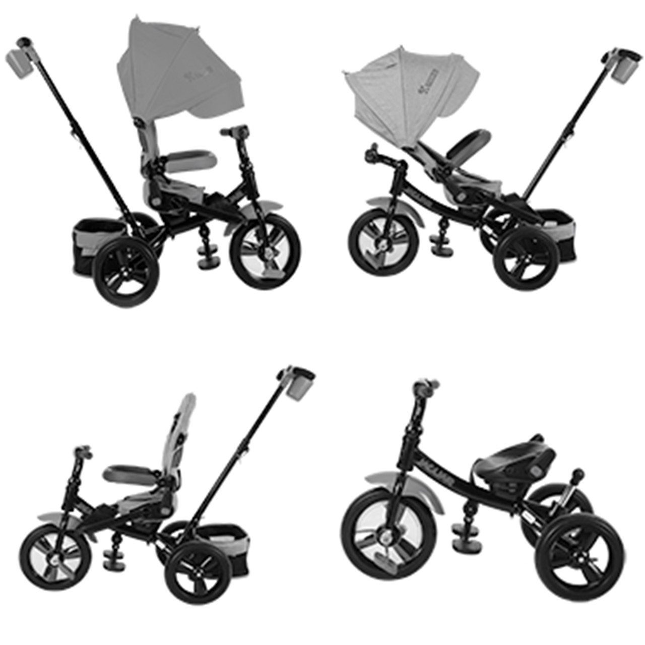 Lorelli Dreirad Tricycle Jaguar 4 in 1 drehbar, Gummireifen, Sitz drehbar, Stange, verstellbar