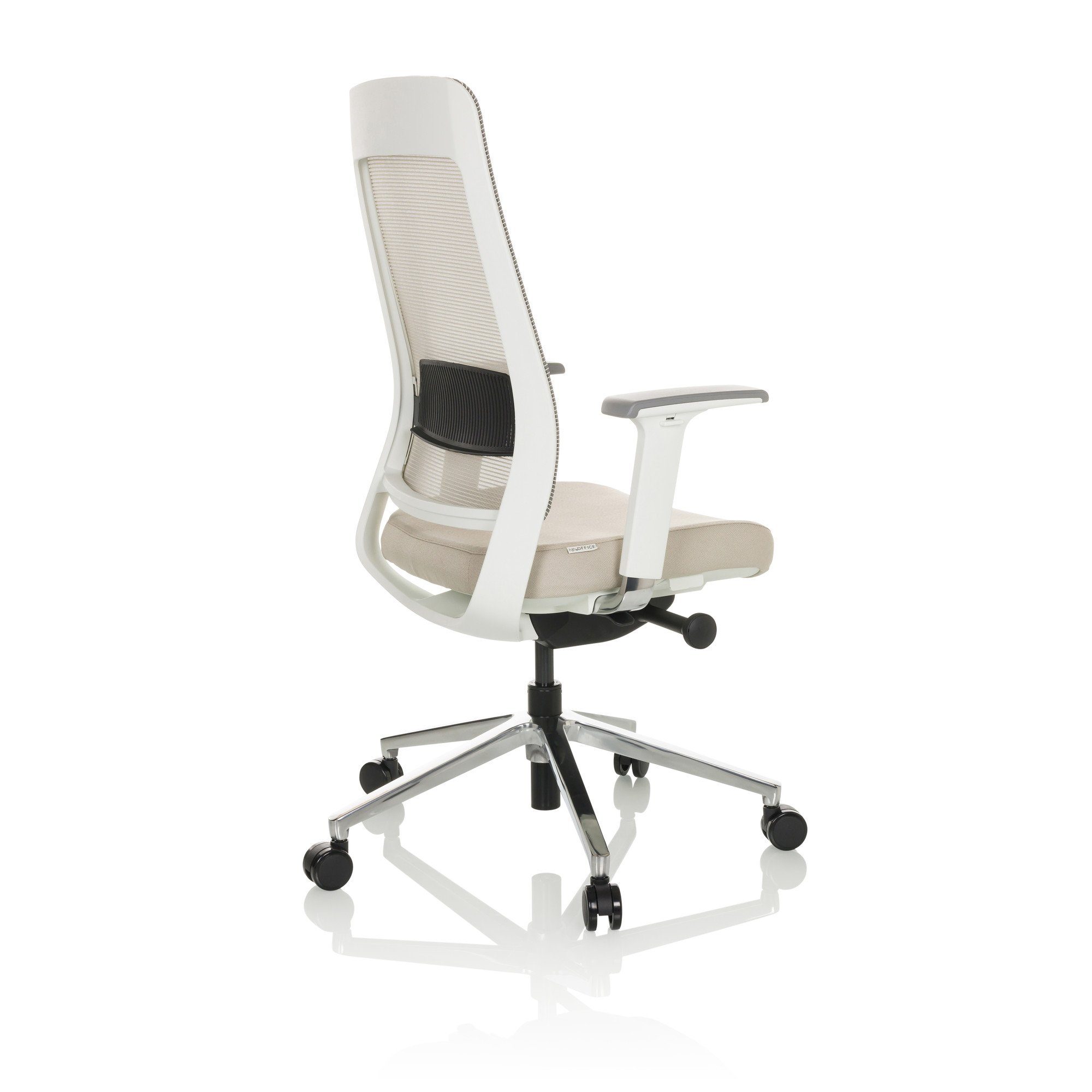 Stoff/Netzstoff CHIARO WHITE hjh (1 Schreibtischstuhl ergonomisch OFFICE Bürostuhl T2 Drehstuhl Beige/Grau St), Profi