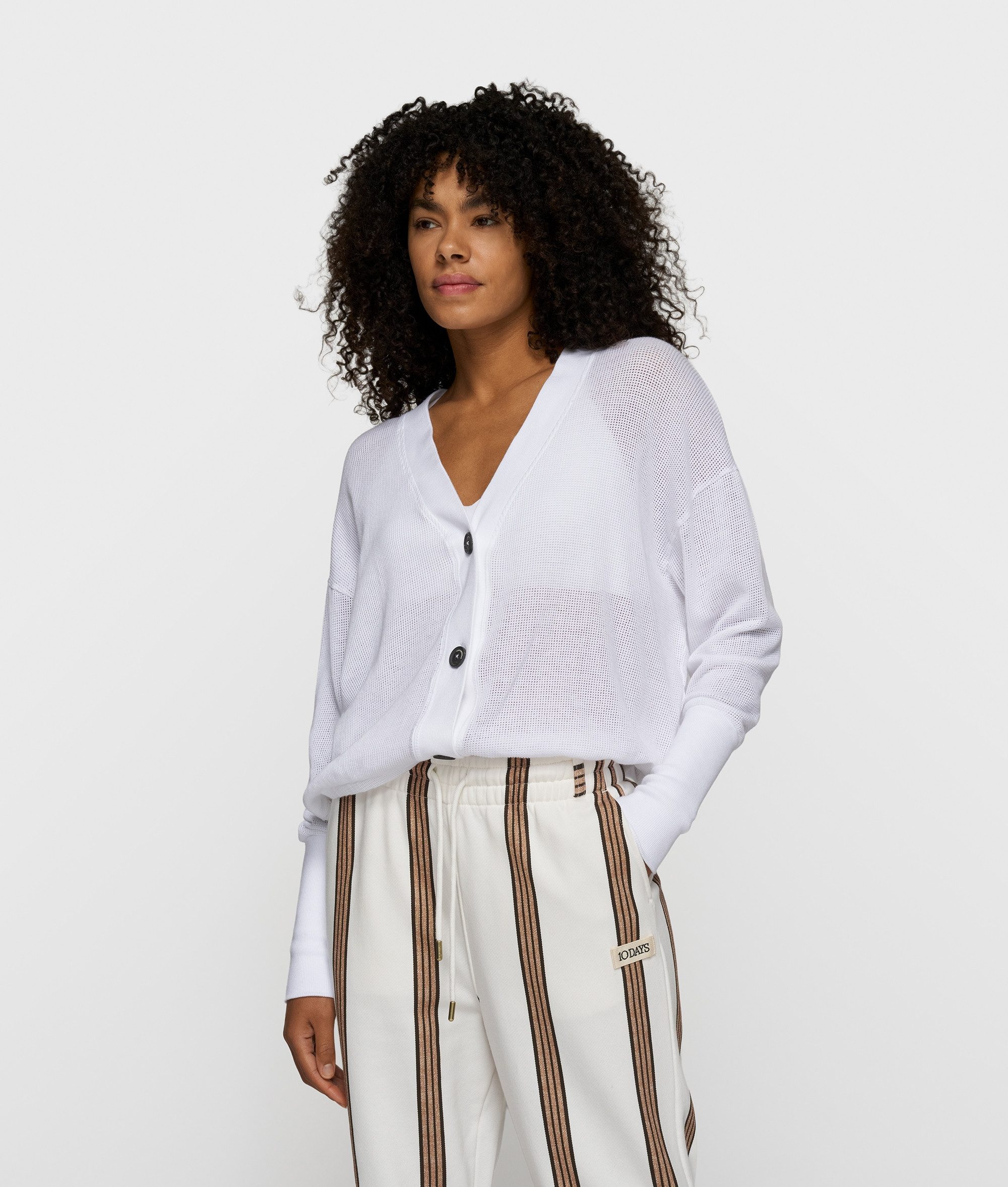 10DAYS Cardigan v-neck cardigan mesh