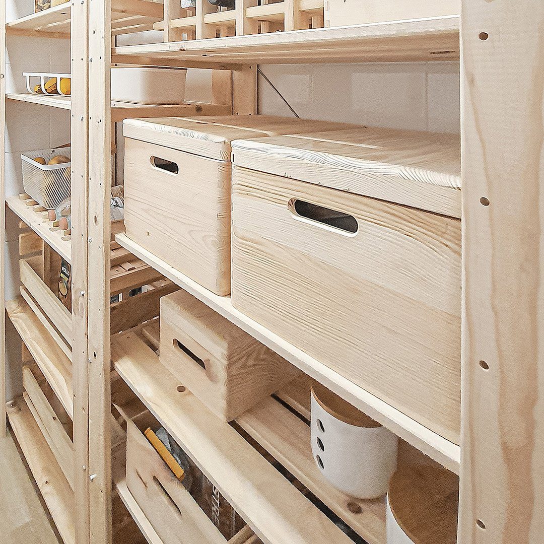 Astigarraga Kit Line Holzkiste Holzkiste mit Klappdeckel; verschiedene Größen; Vollholz; Vorratsbox, Wände aus Kiefernvollholz