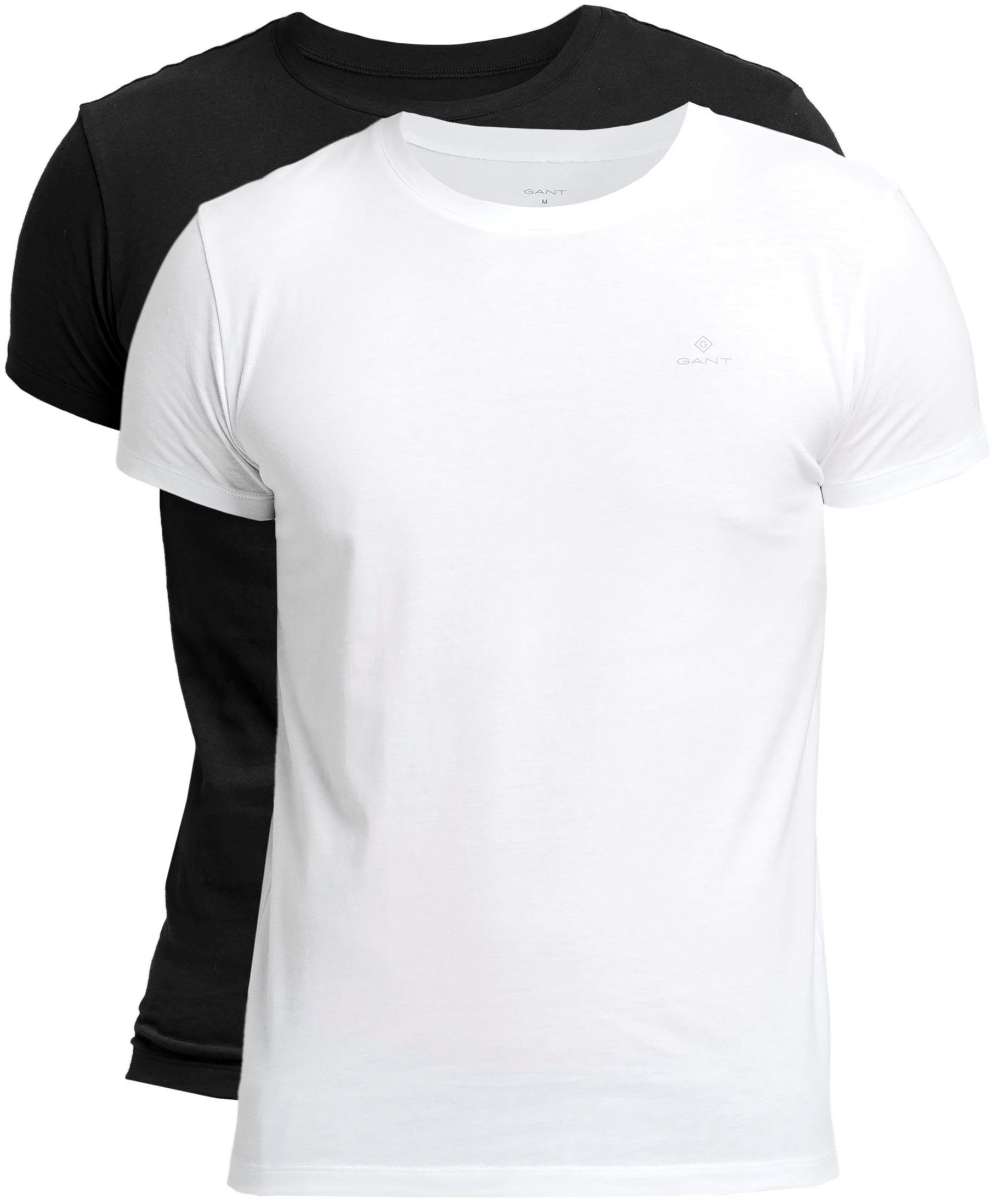 mit white Logo-Print (2-tlg) black/ Kurzarmshirt kleinem Gant