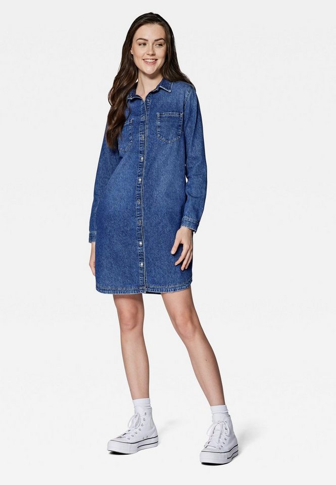 Mavi Jeanskleid LIZ Hemdkleid, Das Model ist 177 cm groß und trägt die  Größe S