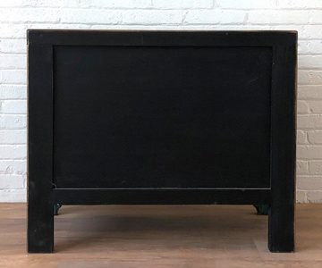 OPIUM OUTLET Kommode Schrank Sideboard Lowboard Anrichte Möbel, asiatisch chinesisch orientalisch, Vintage-Stil, rot-schwarz