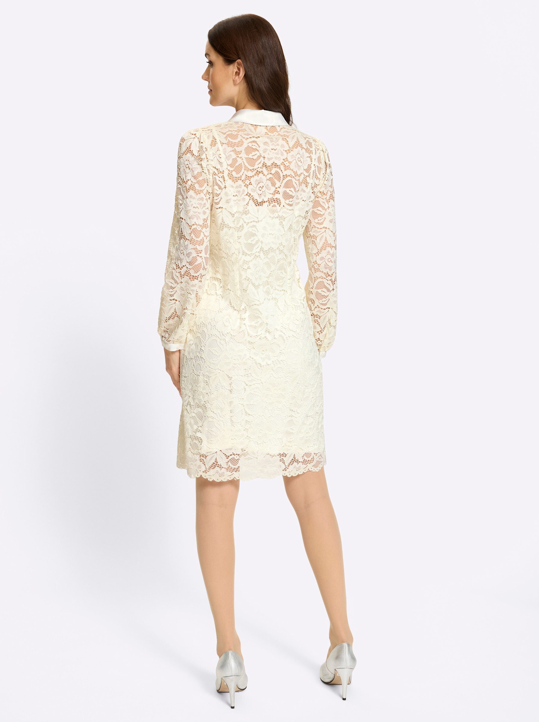 heine Etuikleid Spitzen-Kleid Langarm