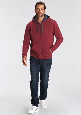 Man's World Kapuzensweatjacke mit kontrastfarbigem Innenfutter