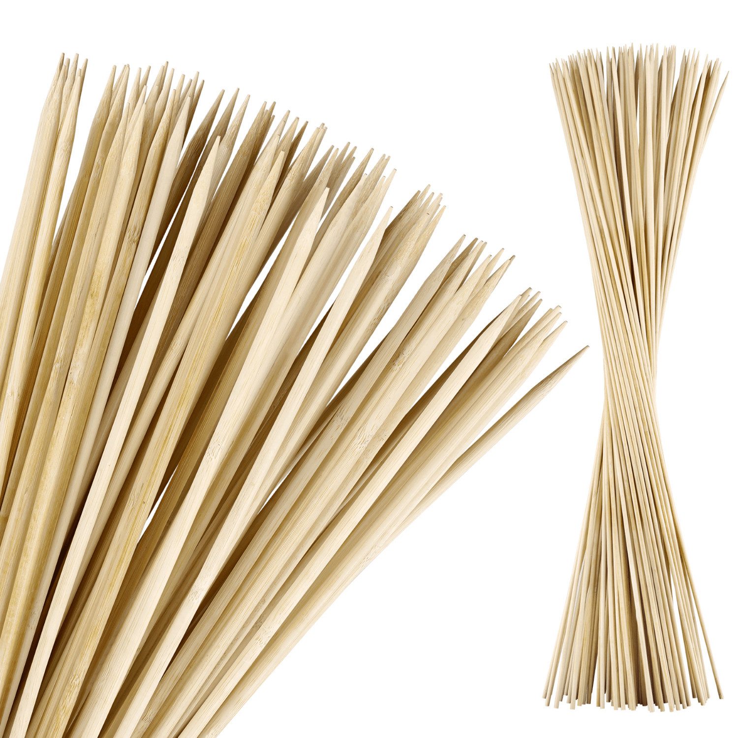 satis Lagerfeuer-Grillspieß satis 100 Stockbrot Spieße Bambus 90cm Marshmallow lebensmittelecht (100-St), Feuerschale, kindersicher, splitterfrei, lebensmittelecht, 100 Stück