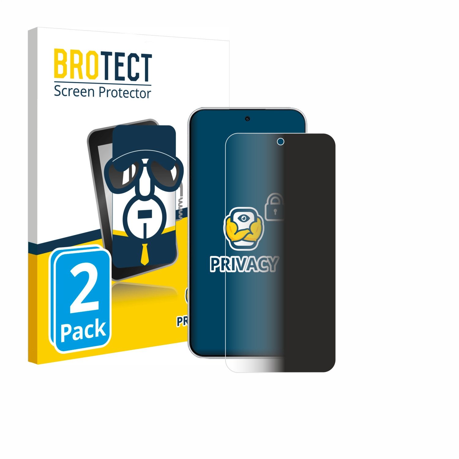BROTECT Displayschutzfolie Sichtschutzfolie für Xiaomi Redmi Note 15 Pro 5G, 2 Stück, Anti-Spy Privacy Sichtschutz Blickschutzfolie Blaulicht-Schutz