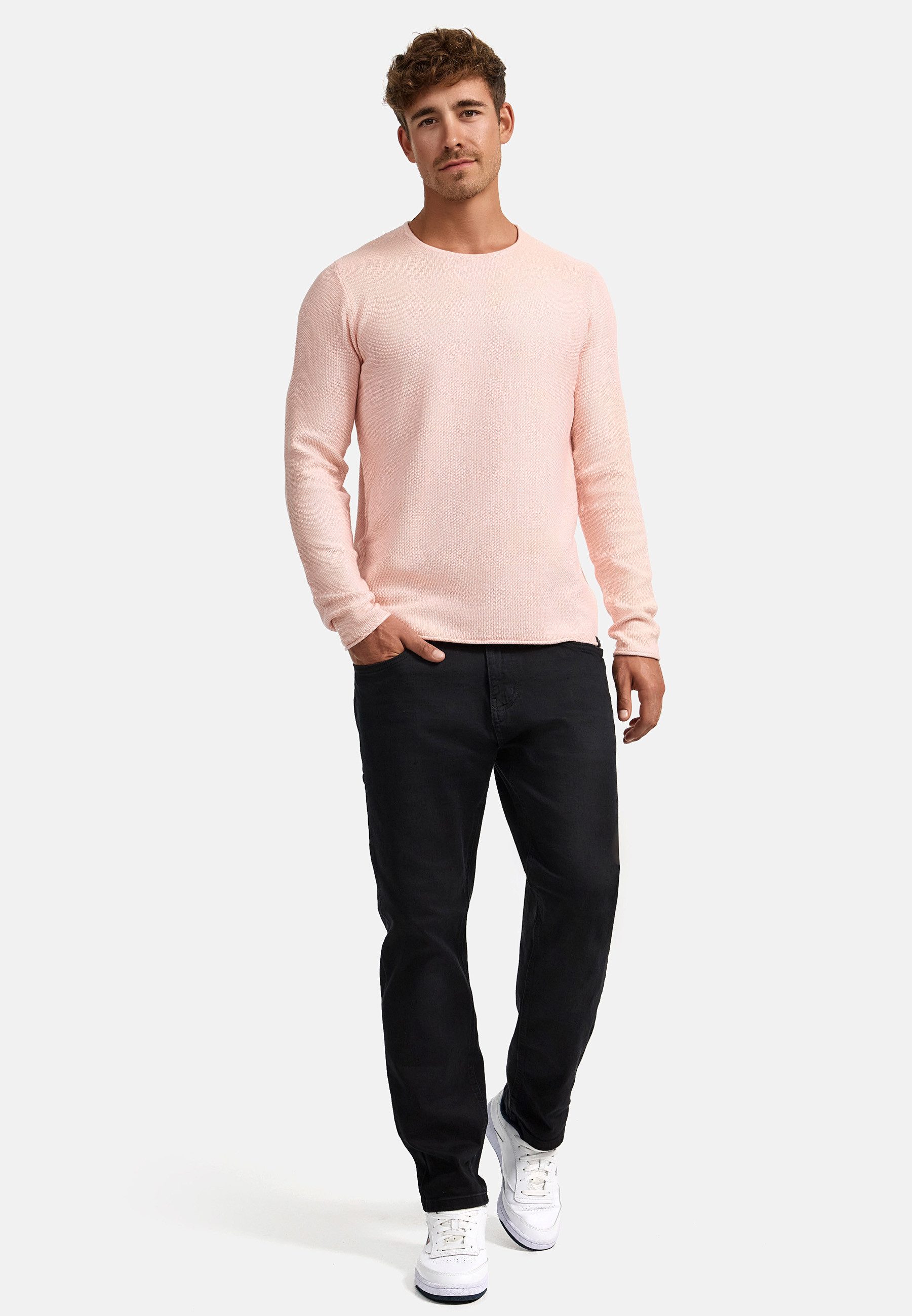 Indicode Strickpullover Herren Loakim Pullover Herrenpullover aus elastischer Baumwoll-Qualität, Rundhalsausschnitt