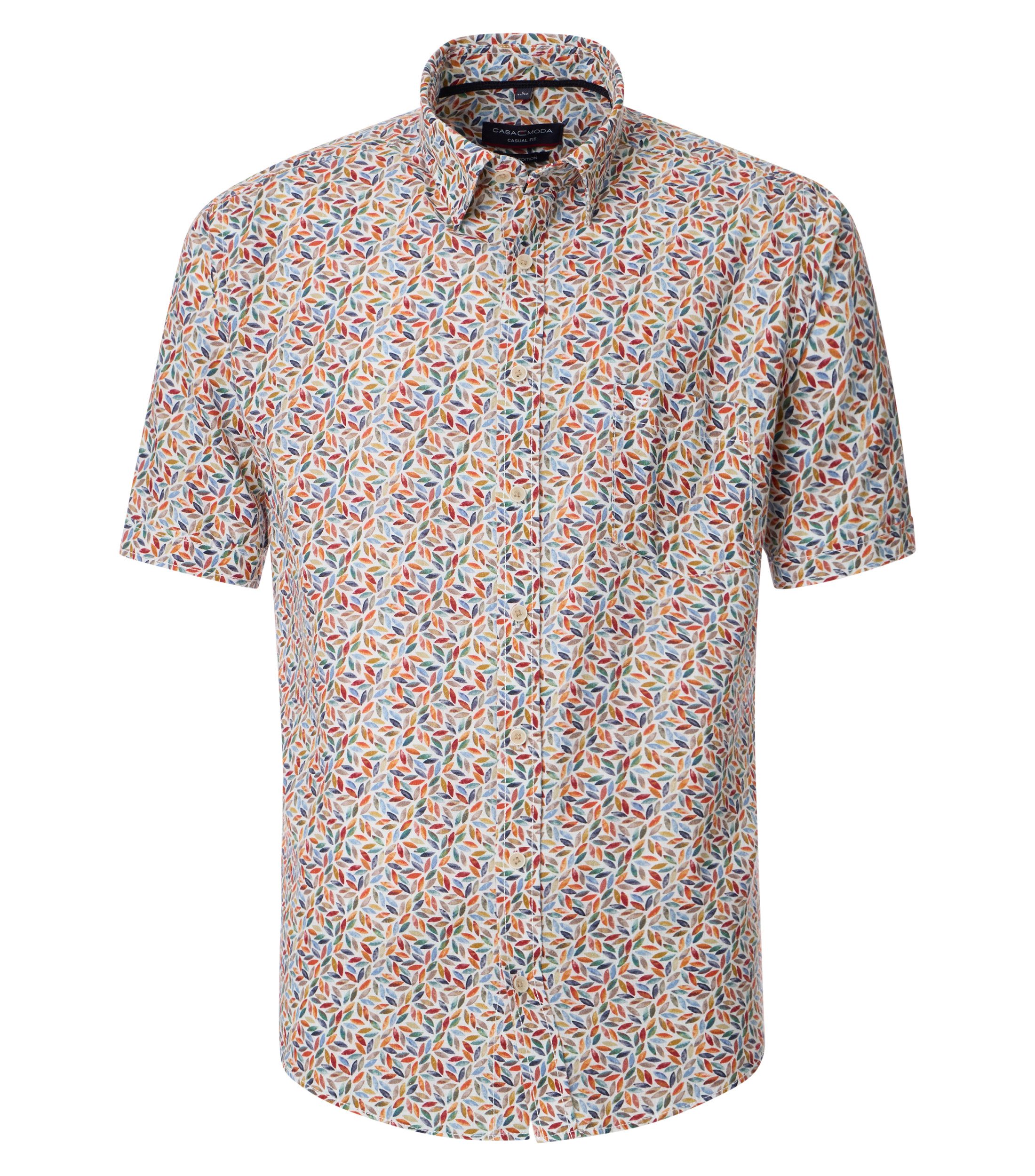 CASAMODA Kurzarmhemd CASAMODA Leinenhemd Kurzarm Print günstig online kaufen