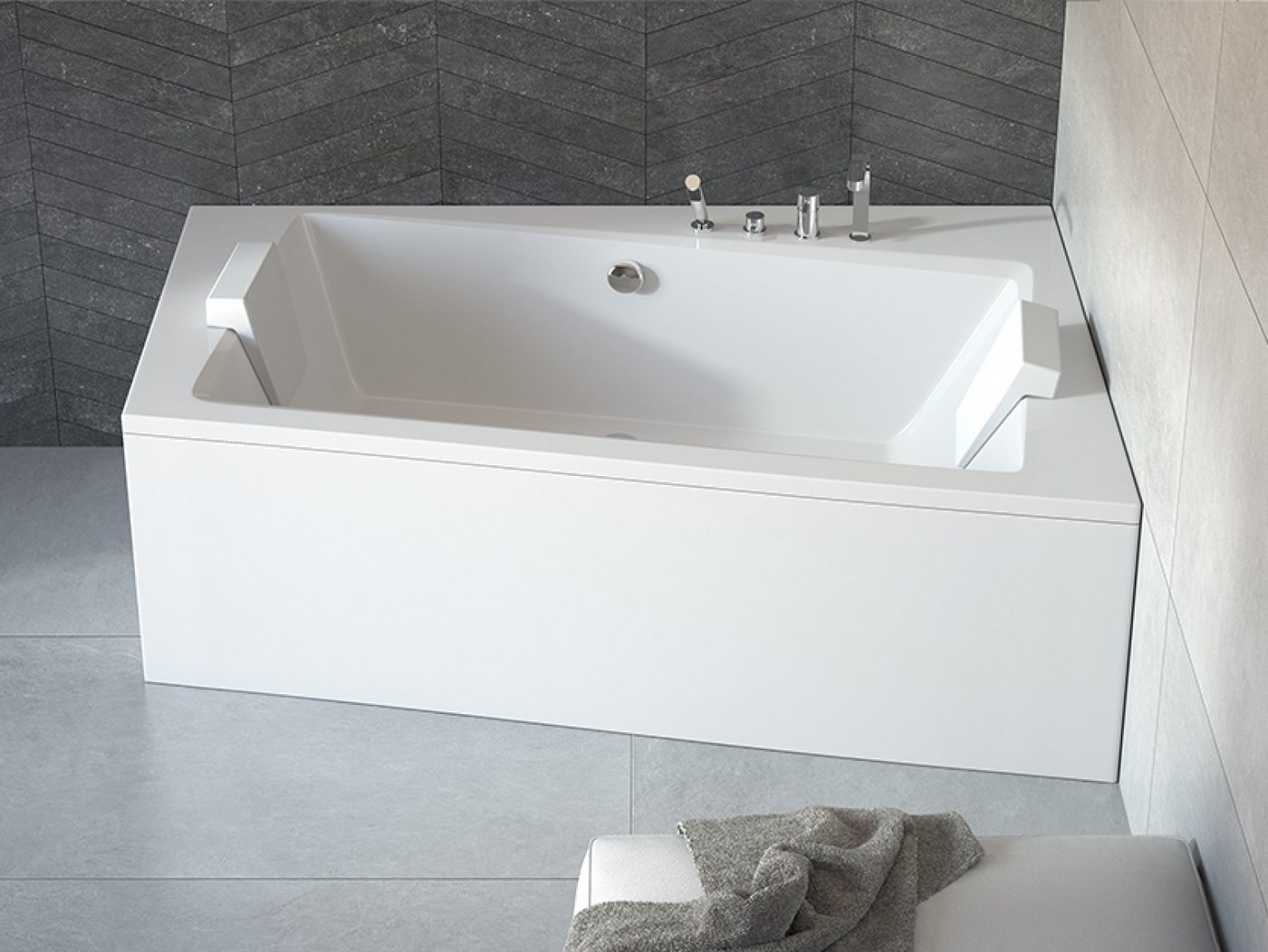 Thumbnail - KOLMAN Badewanne Eckbadewanne Infinity 160x100, (Links/Rechts), Ablaufgarnitur & Füße GRATIS