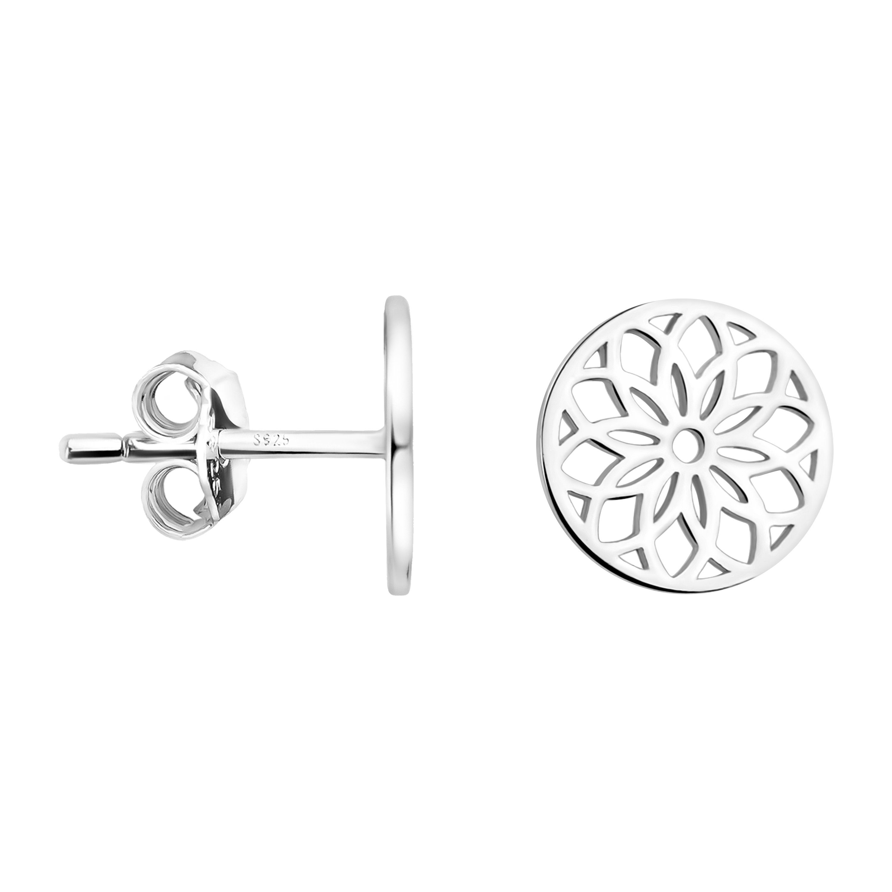 Sofia Milani Paar Ohrstecker Blume Kreis, 925 Silber Damen Schmuck