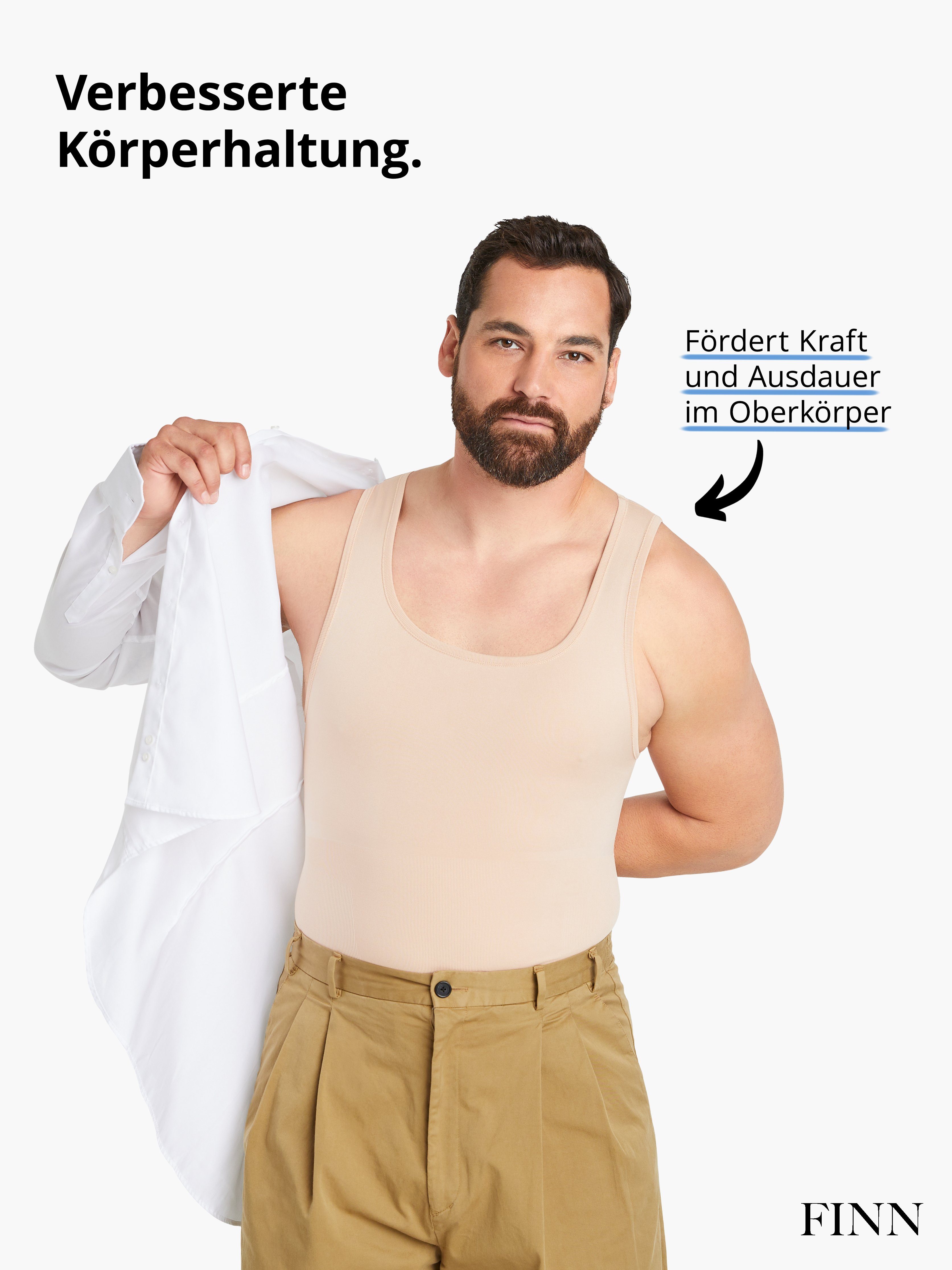 Light-Beige Design Nähte Herren Shapinghemd Seamless Kompressions-Unterhemd Männer ohne FINN für Starker Body-Shaper