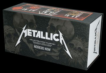 Figuren Shop GmbH Schnapsglas Schnapsbecher - Metallica 3er Set - Metall Band Merchandise Deko Schna, Kunststein (Polyresin), Edelstahl