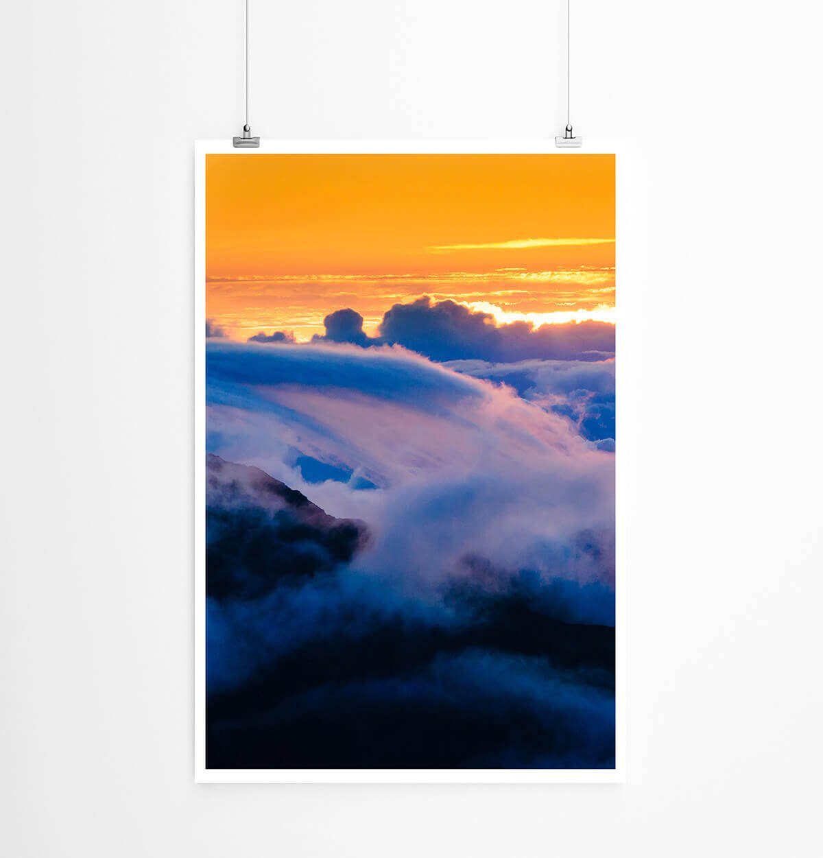 Sinus Art Poster Landschaftsfotografie 60x90cm Poster Sonnenaufgang über den Wolken