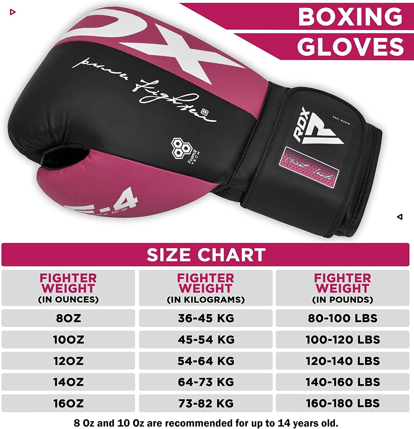 Boxhandschuhe RDX RDX Kickboxhandschuhe Pink Trainingshandschuhe, Sports Boxhandschuhe,