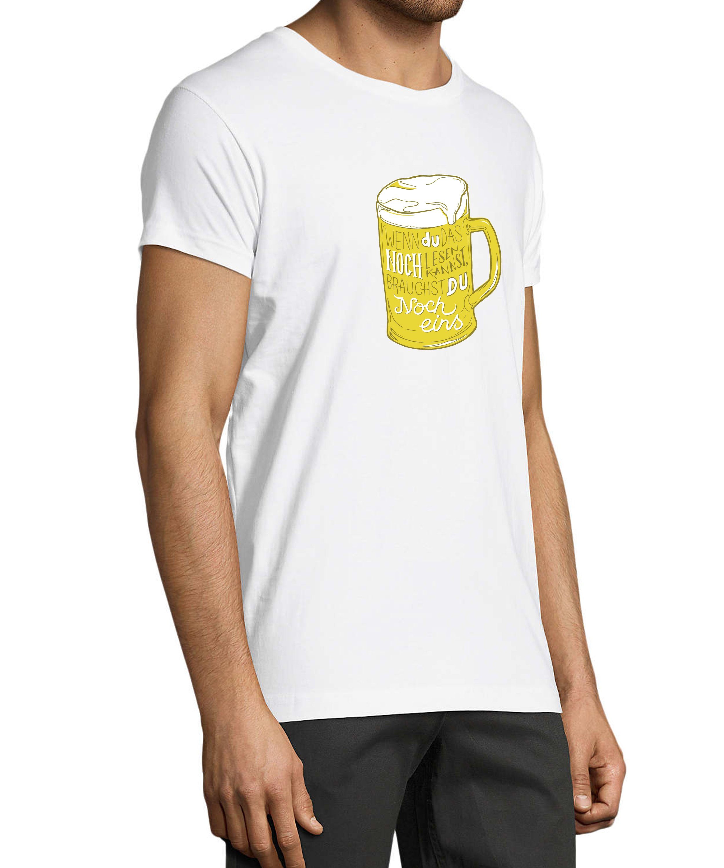 Fun witzigem - Baumwollshirt mit Shirt Regular T-Shirt Print weiss Fit, MyDesign24 Oktoberfest Aufdruck Herren Trinkshirt i310 mit Spruch