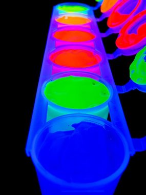 PSYWORK Bastelfarbe 6er-Set 25ml Schwarzlicht Farben Gemischt, UV-aktiv, leuchtet unter Schwarzlicht