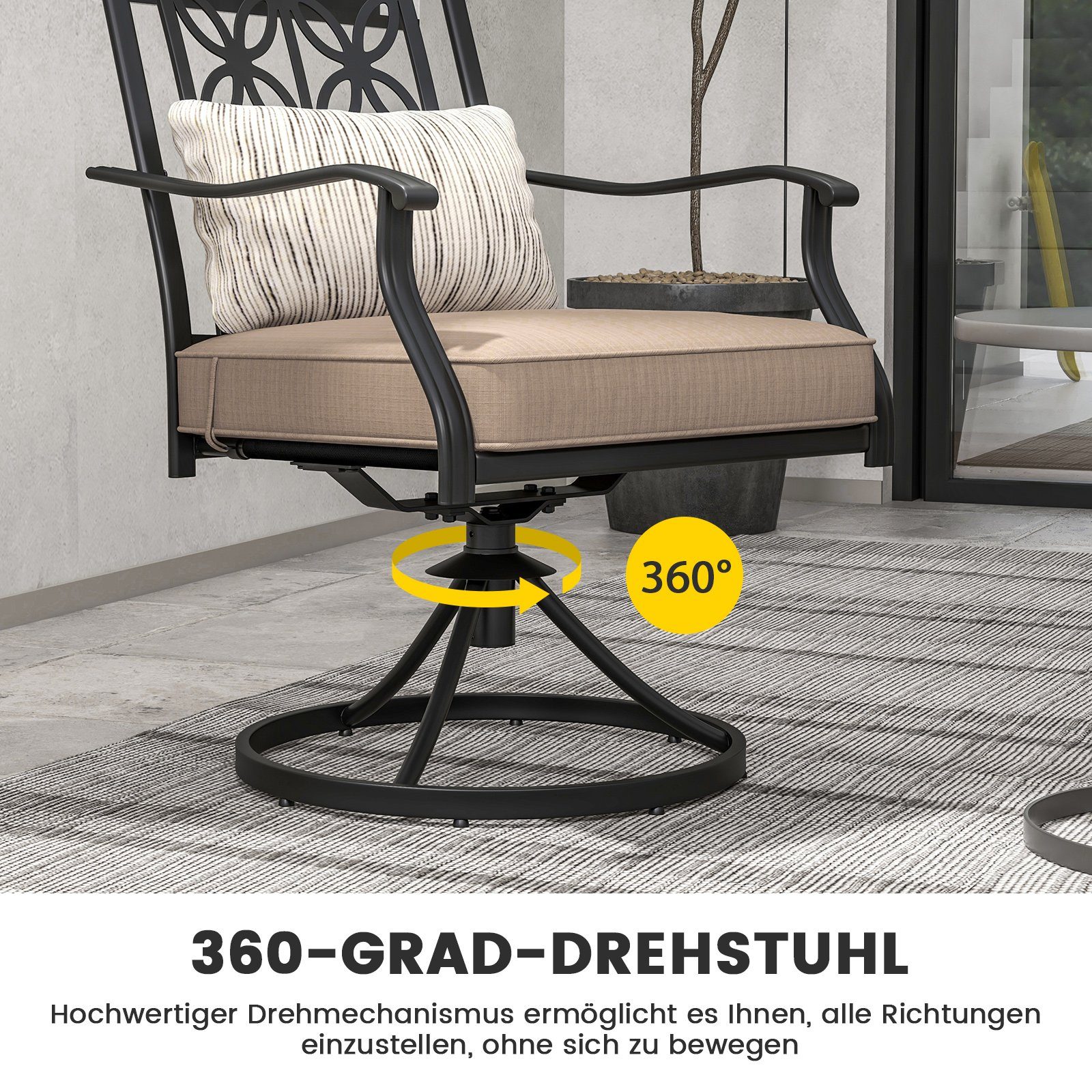 COSTWAY Gartenstuhl (2 St), Garten-Drehstühle, mit günstig online kaufen