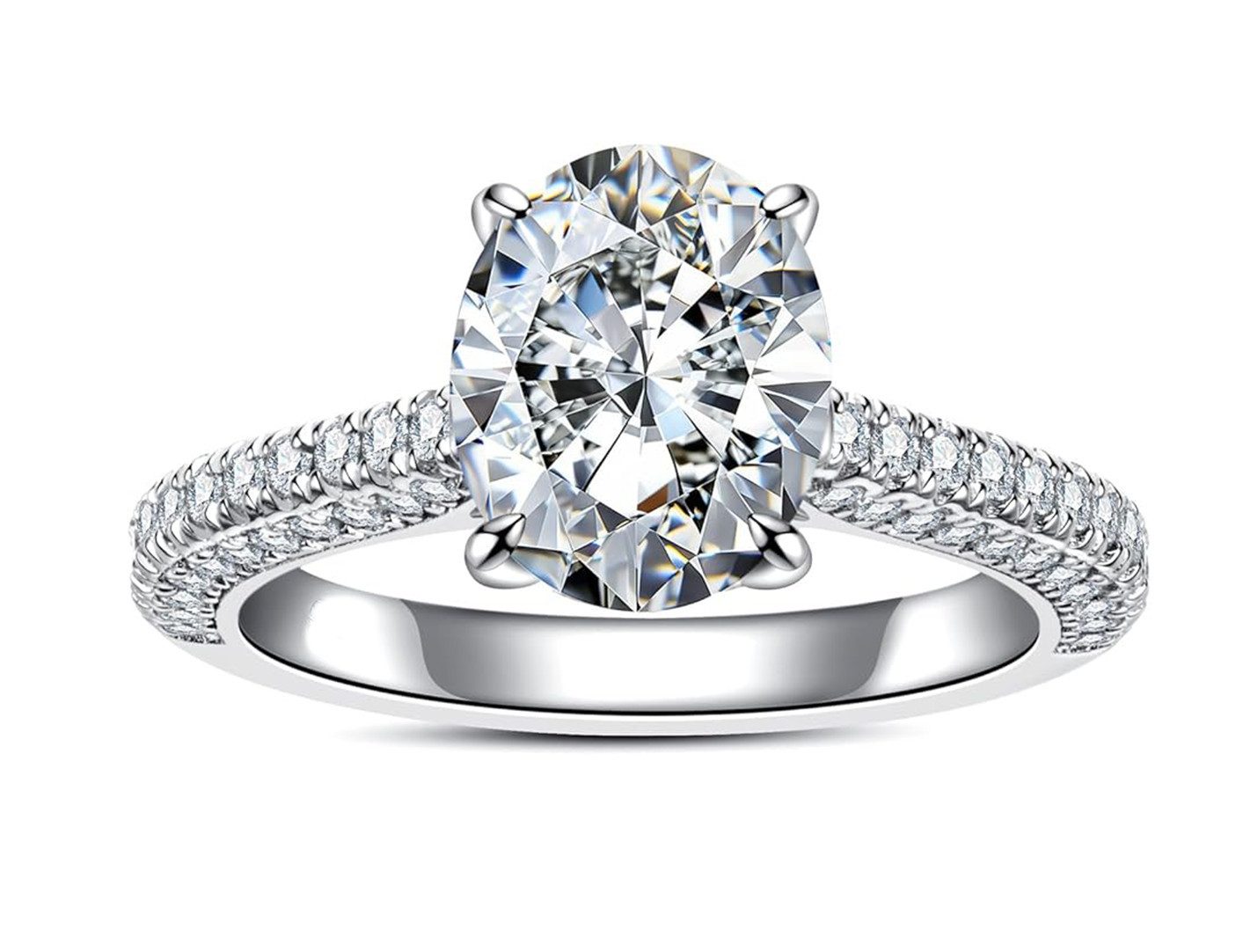Jumpeak Verlobungsring Verlobungsring,D, VS1,2EX,2ct Diamantring aus Weißgold,Wedding ring, Geschenk für frau,Liebes geschenk für sie,Geschenk zur firmung mädchen