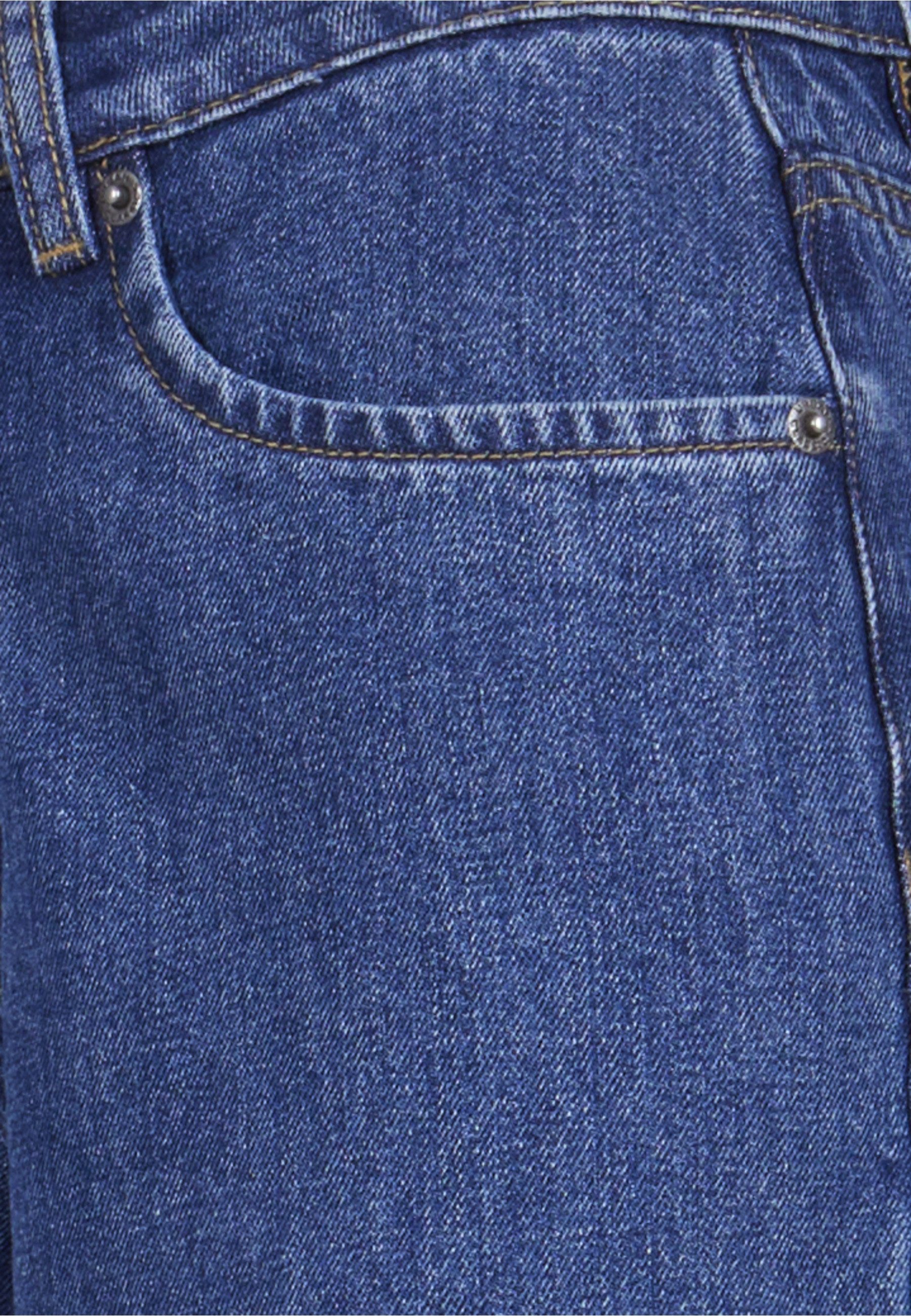 URBAN CLASSICS Bequeme Jeans Urban Classics Damen Ladies Mid Waist Wide Denim